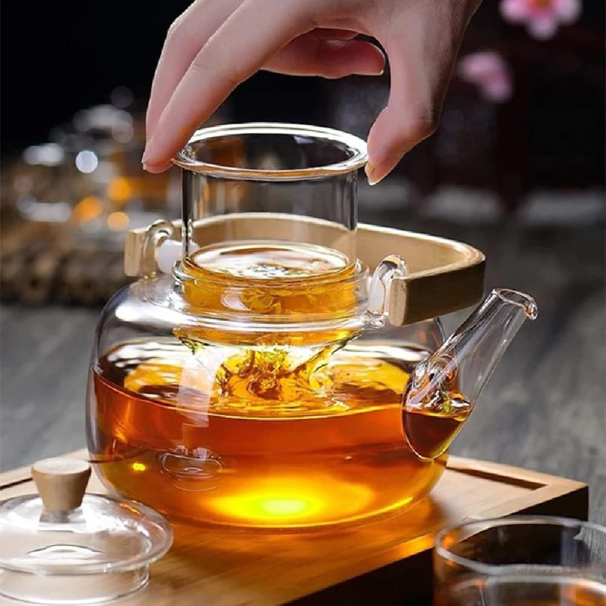 إبريق شاي زجاج بوروسيليكات بمصفاة من زين - 1 لتر-hbxhomeware-hbxkitchen-image-3