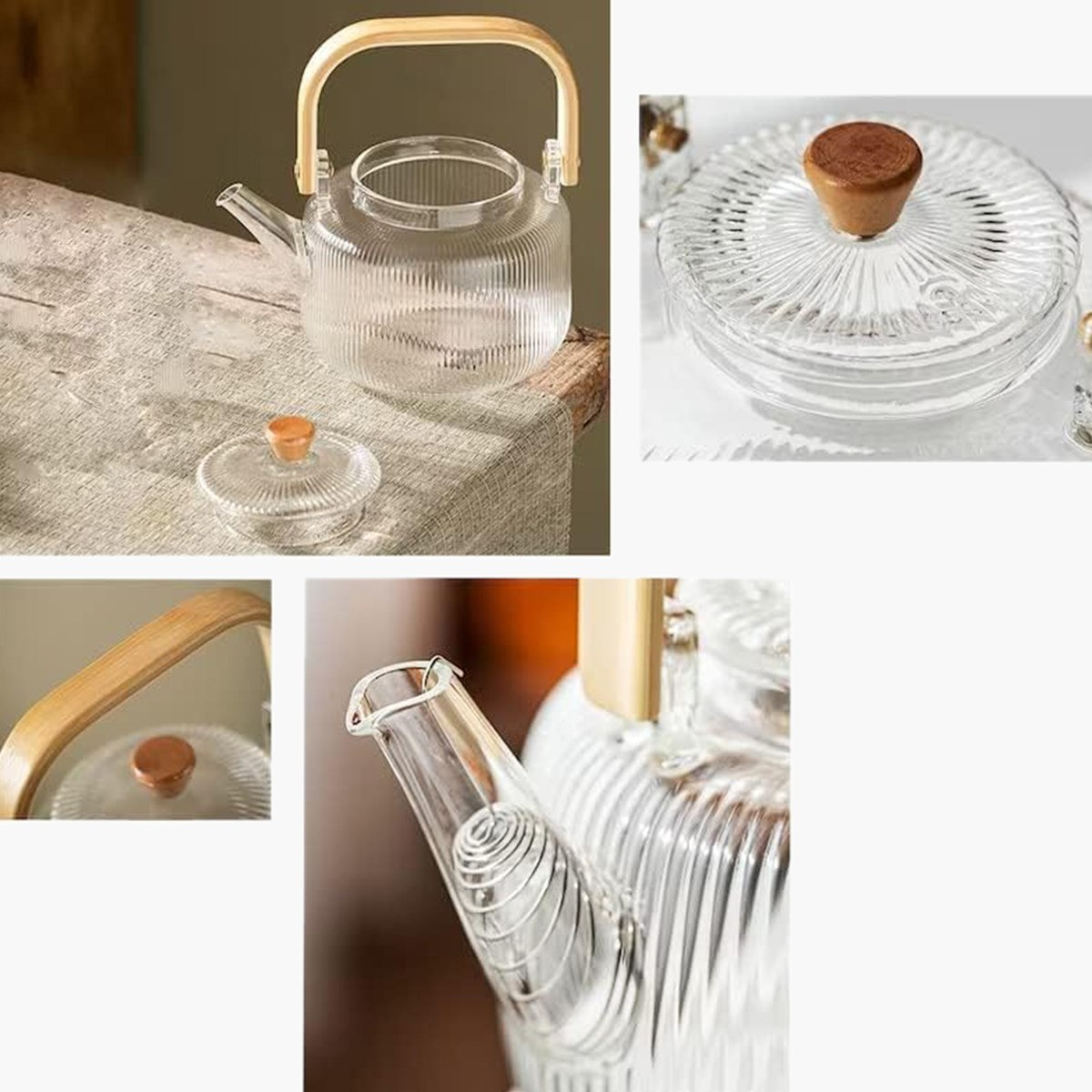 Zen Striped Glass Teapot with Wooden Handle - 1 L-hbxhomeware-hbxkitchen-image-4