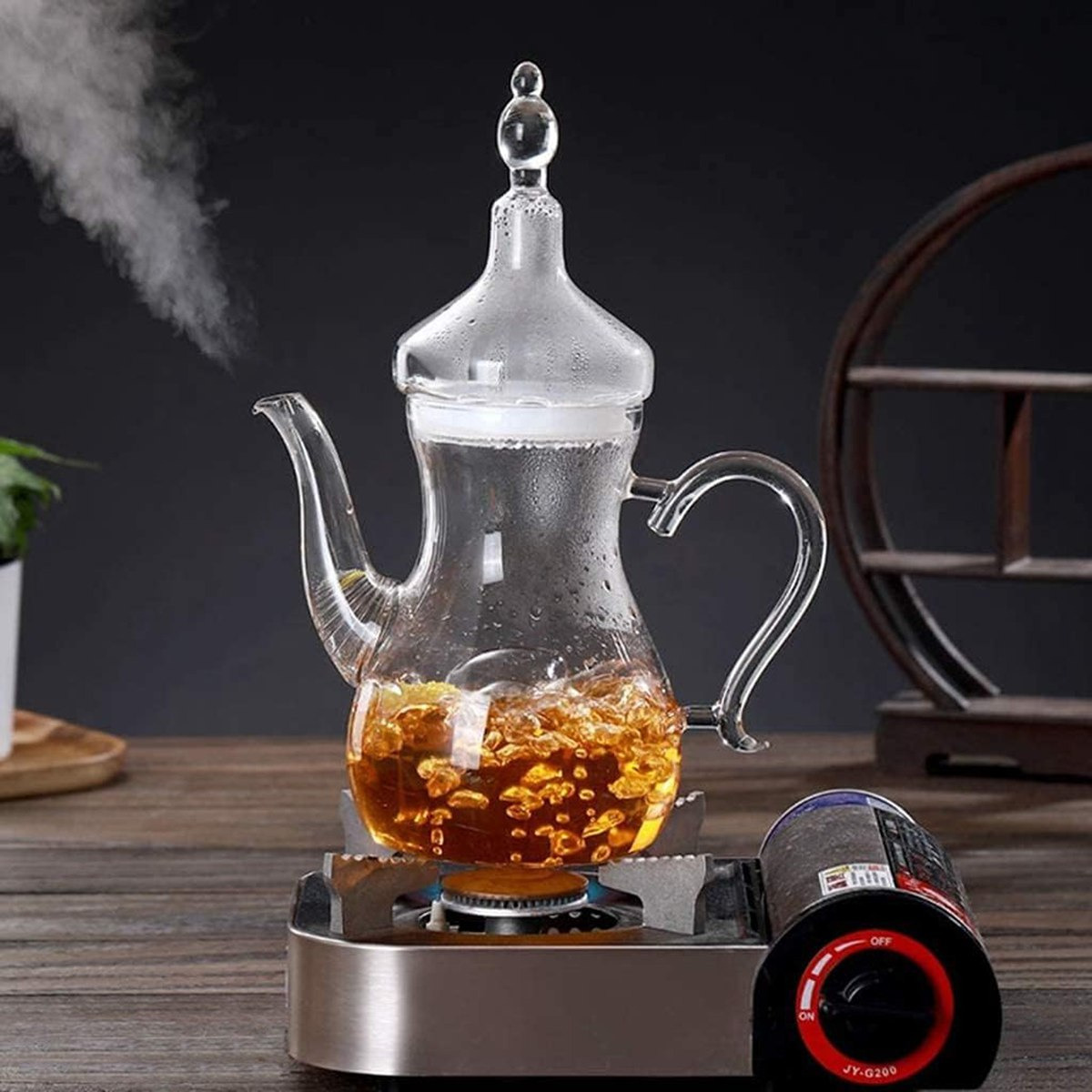إبريق شاي بوروسيليكات على الطراز العربي من زين - 1 لتر-hbxhomeware-diningandtabletop-coffeeandteasets-image-2