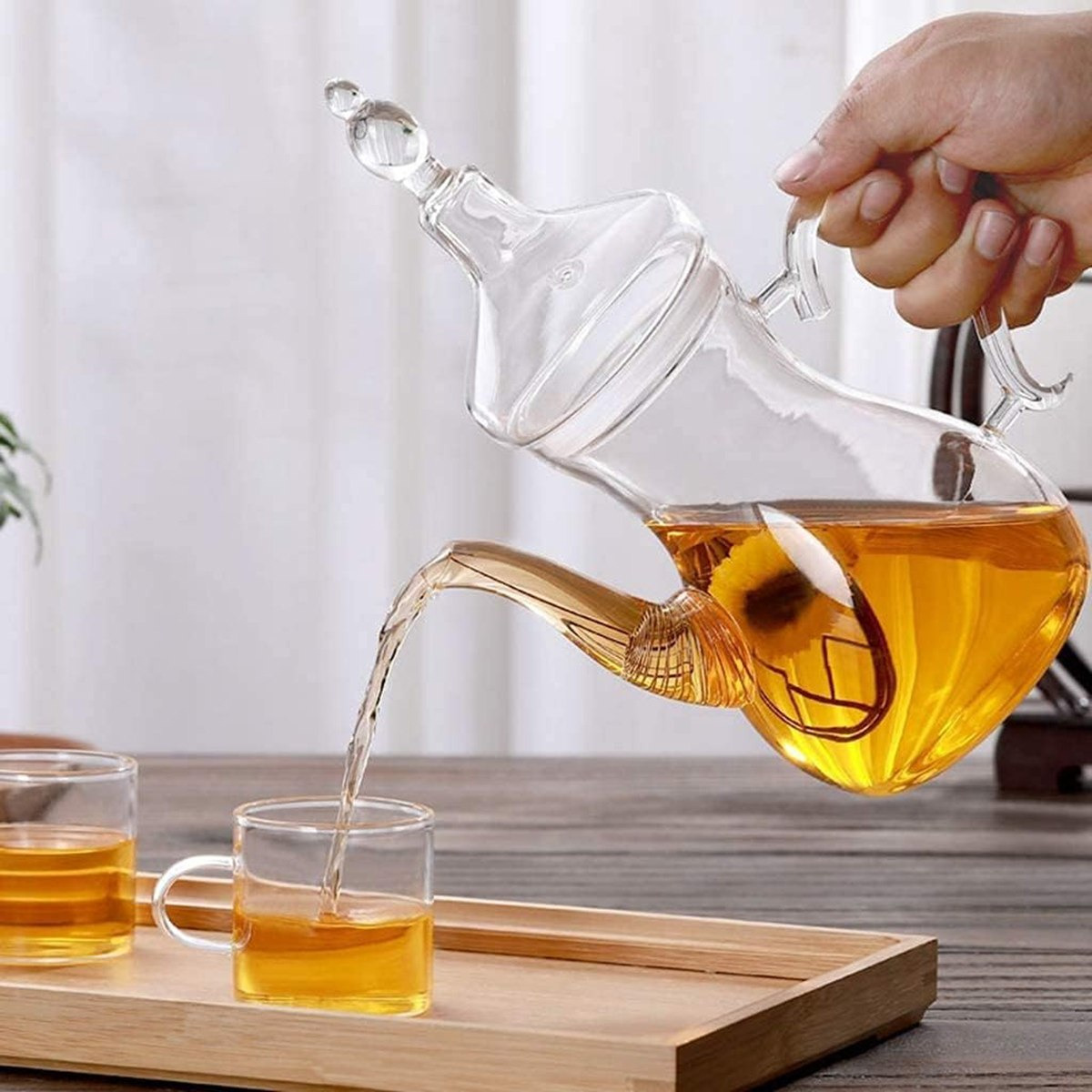 إبريق شاي بوروسيليكات على الطراز العربي من زين - 1 لتر-hbxhomeware-diningandtabletop-coffeeandteasets-image-3