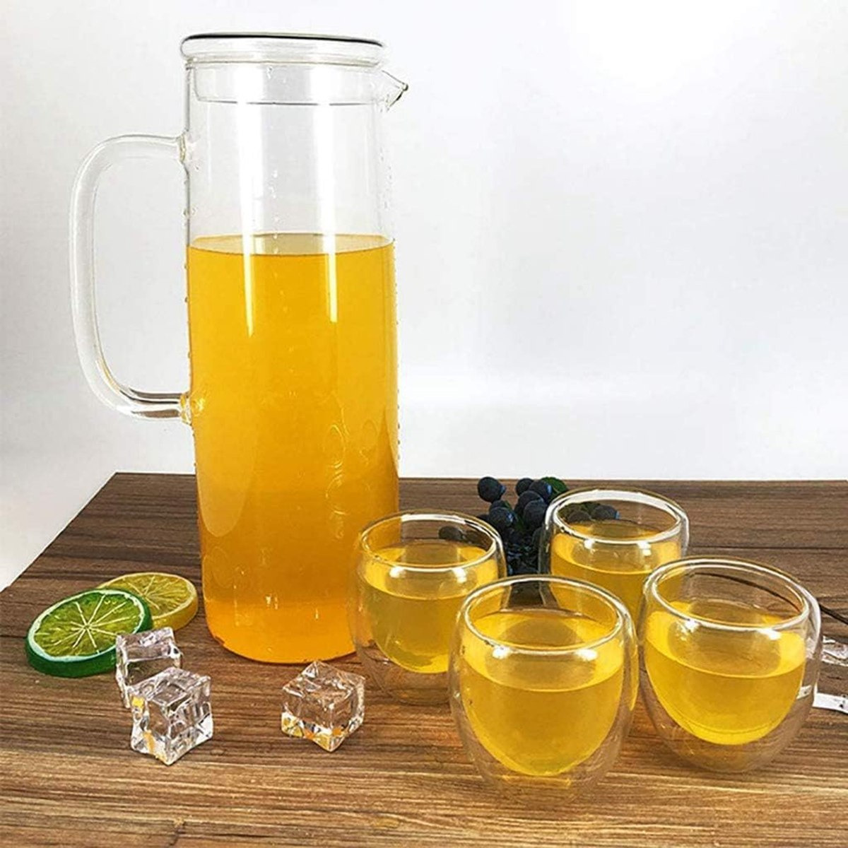 إبريق ماء زجاج البوروسيليكات مع غطاء زجاج ومقبض من زين - 1.5 لتر-hbxhomeware-diningandtabletop-jugs-image-2