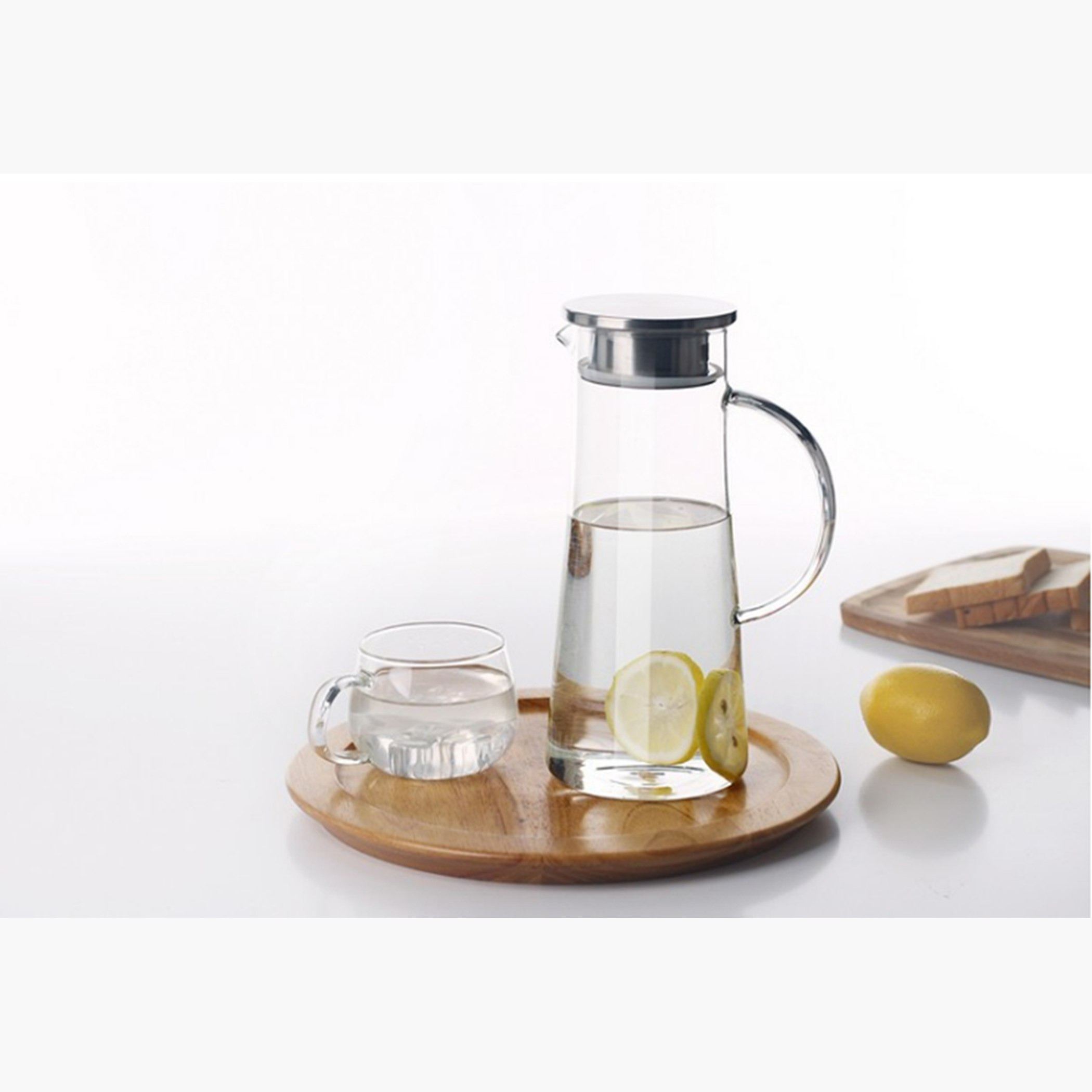 إبريق ماء زجاج بوروسيليكات مع غطاء مصفاة ستانلس ستيل من زين - 1.8 لتر-hbxhomeware-hbxkitchen-image-2