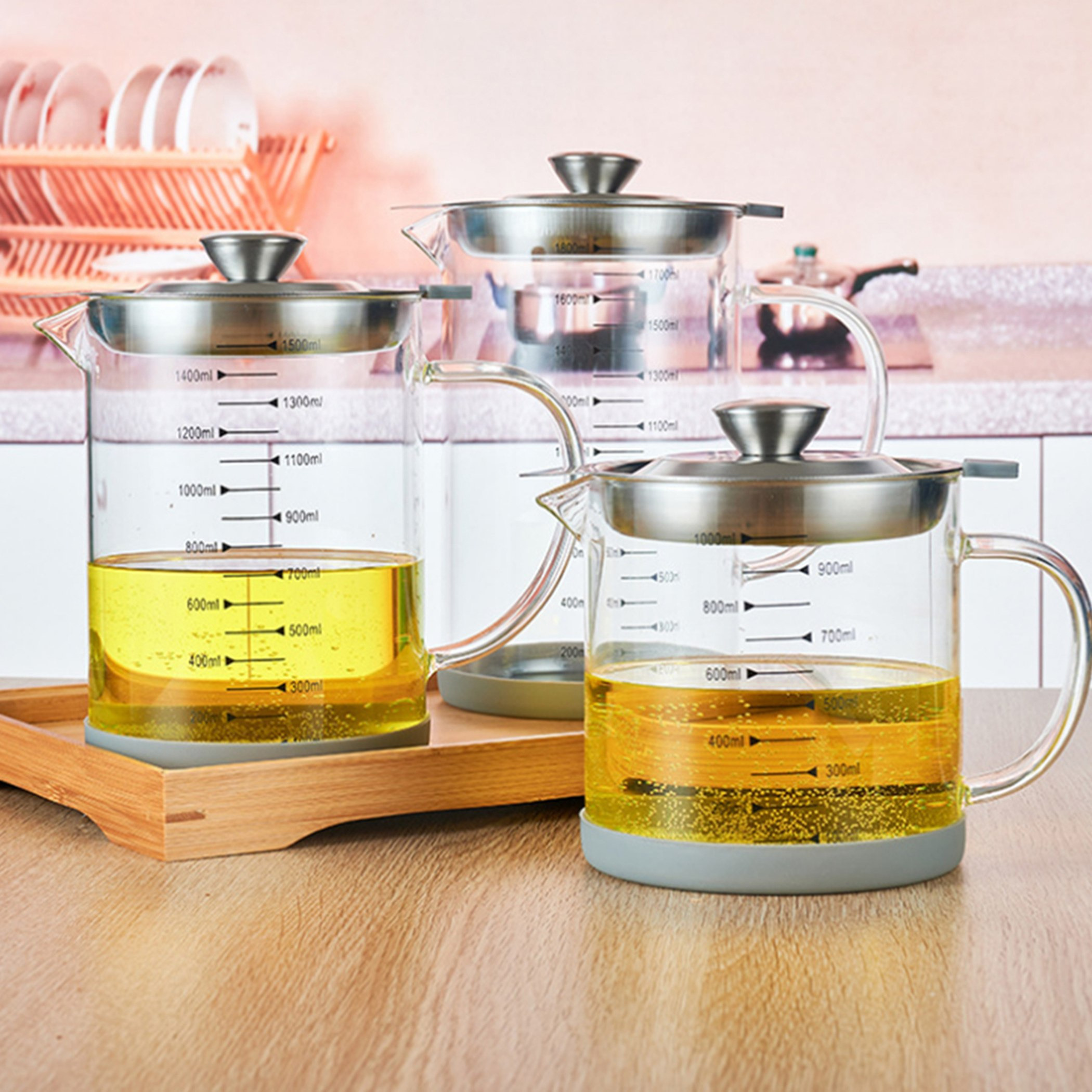 وعاء زيت زجاج بوروسيليكات مع غطاء مصفاة من زين - 1.5 لتر-hbxkitchen-kitchenware-kitchenaccessories-image-4