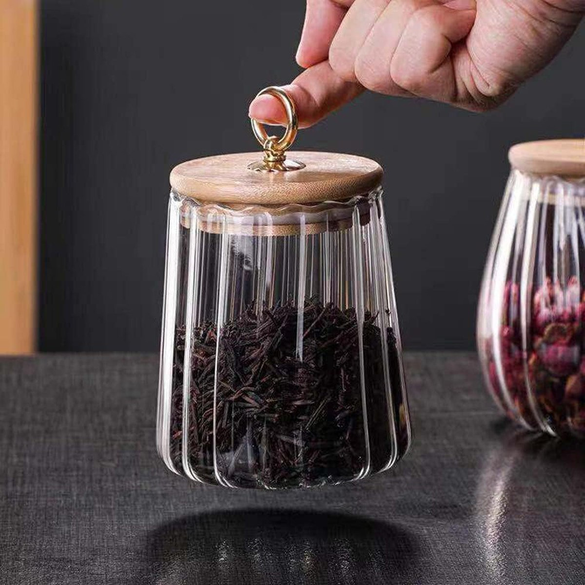 Zen Borosilicate Air Tight Glass Storage Jar - 600 ml-hbxhomeware-hbxkitchen-image-2