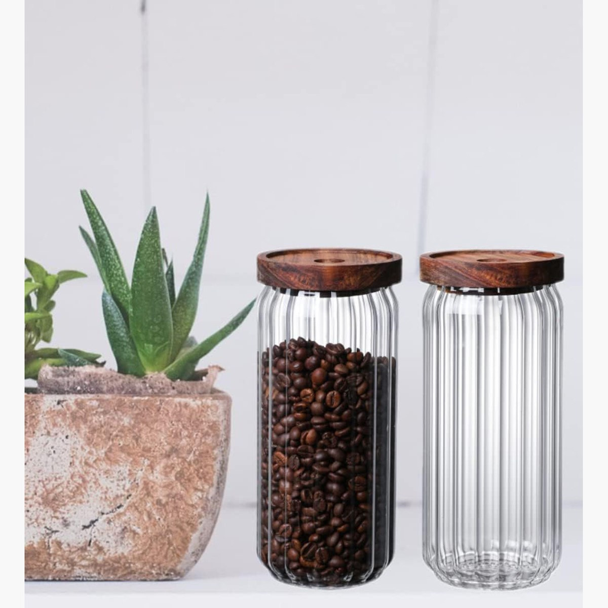 Zen Borosilicate 2-Piece Airtight Glass Storage Jar Set - 900 ml-hbxhomeware-hbxkitchen-image-1