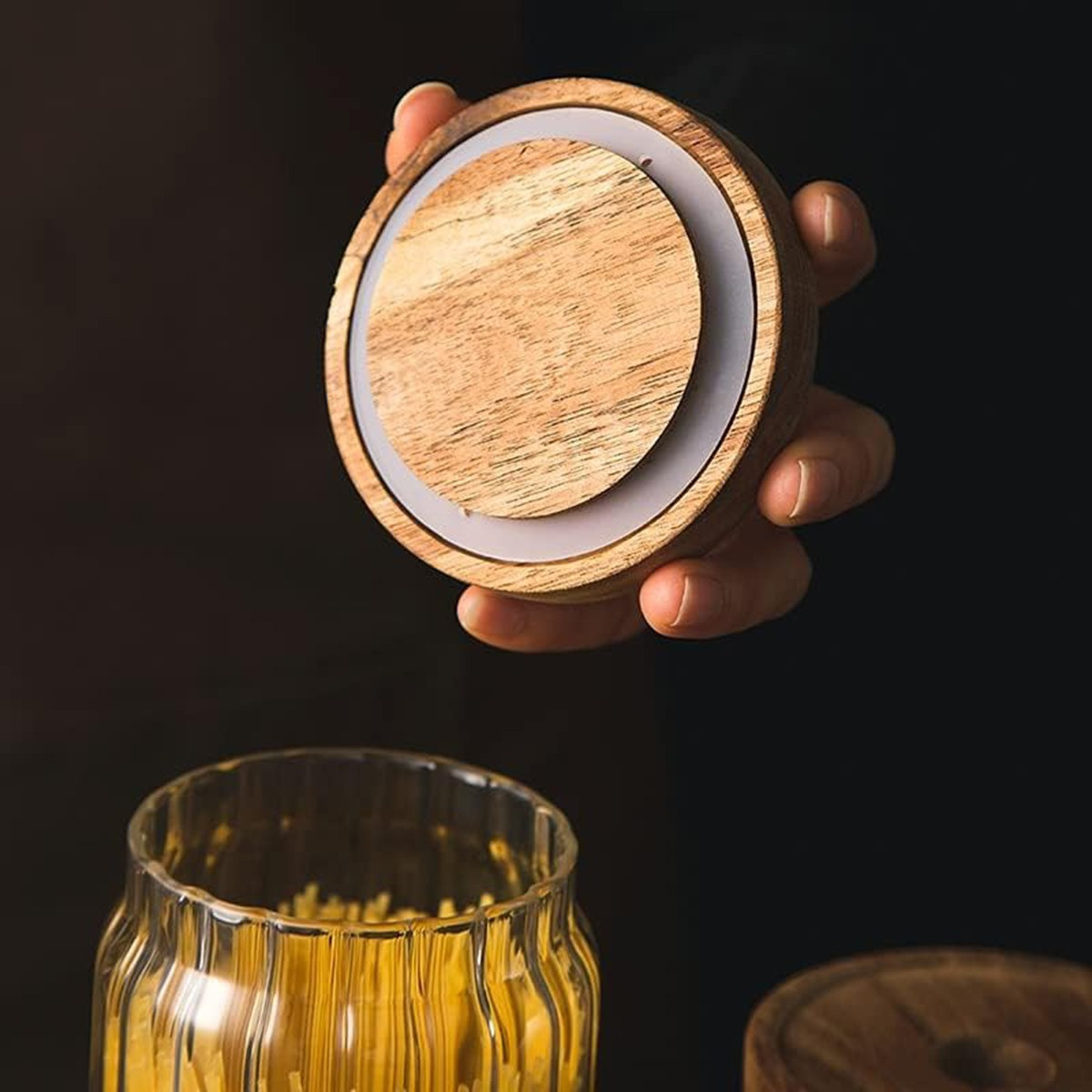 Zen Borosilicate 2-Piece Airtight Glass Storage Jar Set - 900 ml-hbxhomeware-hbxkitchen-image-3