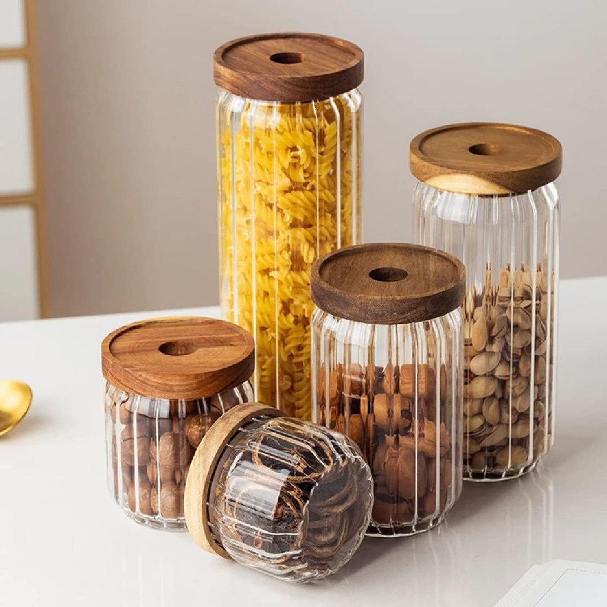 Zen Borosilicate 2-Piece Airtight Glass Storage Jar Set - 900 ml-hbxhomeware-hbxkitchen-image-5