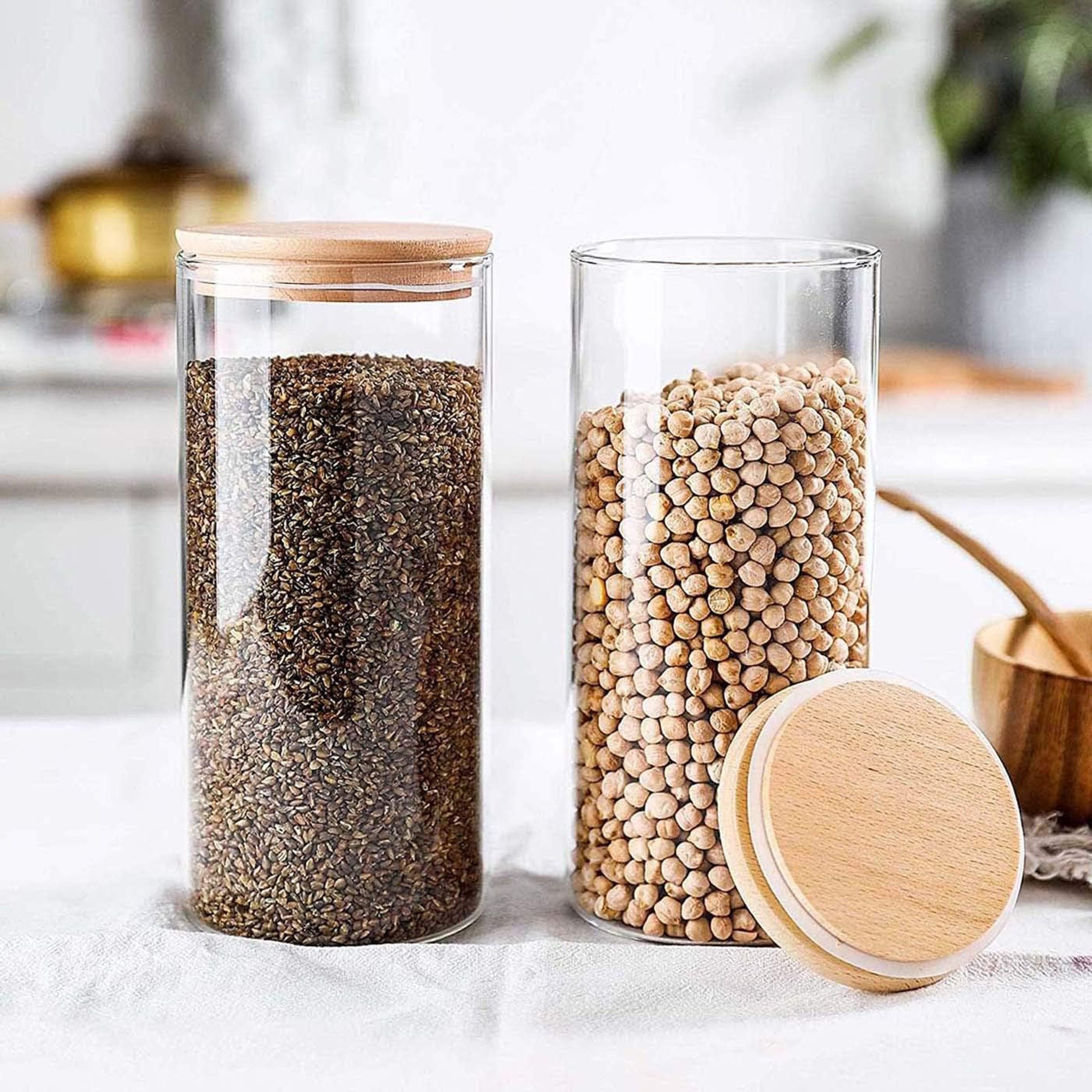 طقم جرات تخزين زجاج محكم الغلق من قطعتين بوروسيليكات من زين - 1.2 لتر-hbxhomeware-hbxkitchen-image-1