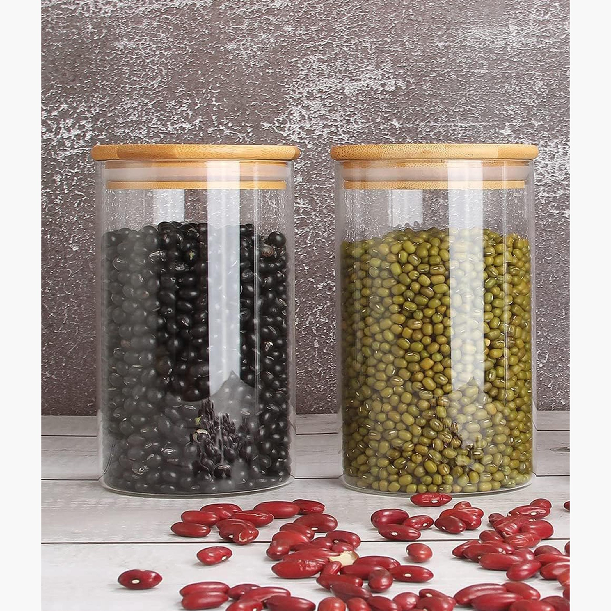 طقم جرات تخزين زجاج محكم الغلق من قطعتين بوروسيليكات من زين - 750 مل-hbxhomeware-hbxkitchen-image-1