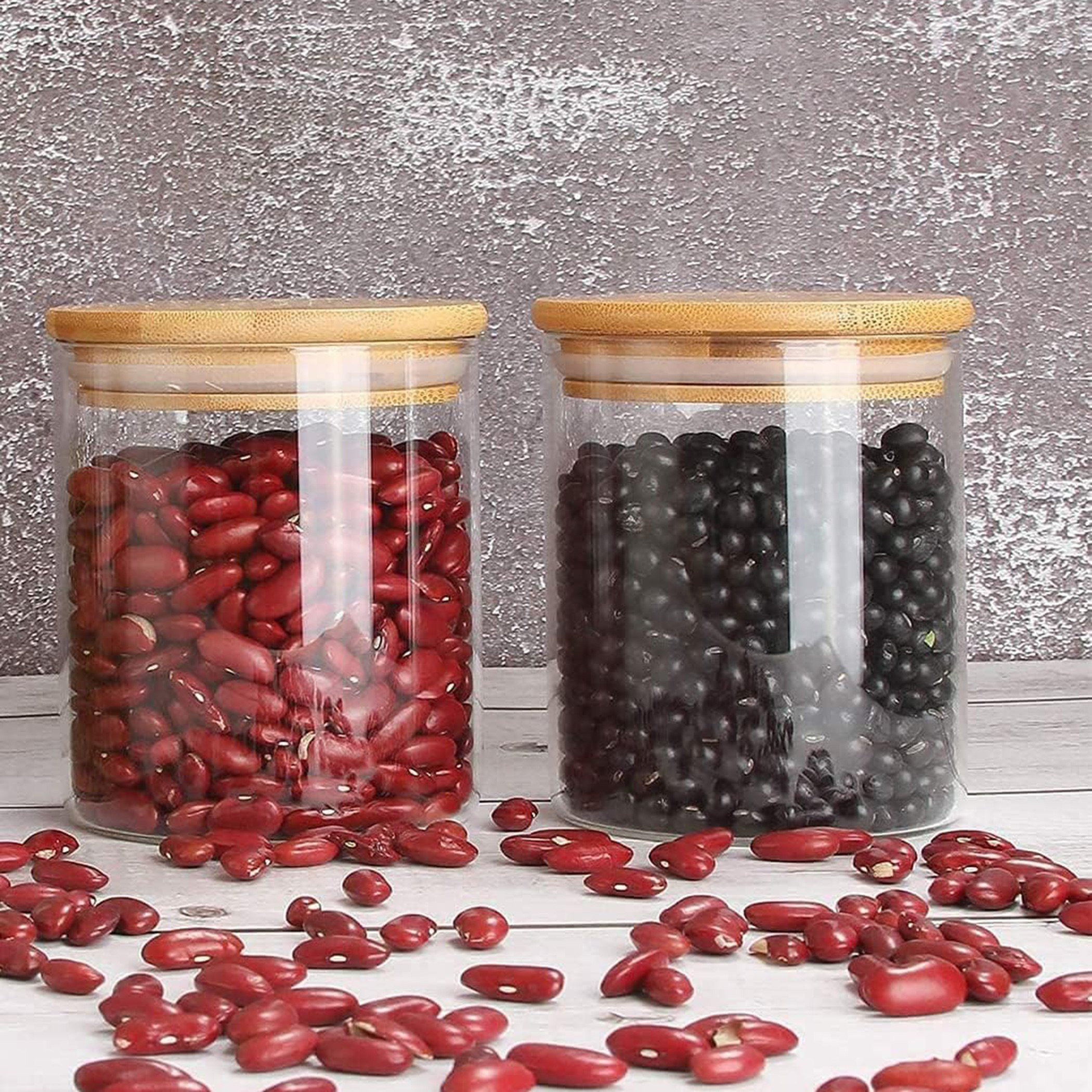 طقم جرات تخزين زجاج محكم الغلق من قطعتين بوروسيليكات من زين - 500 مل-hbxhomeware-hbxkitchen-image-1