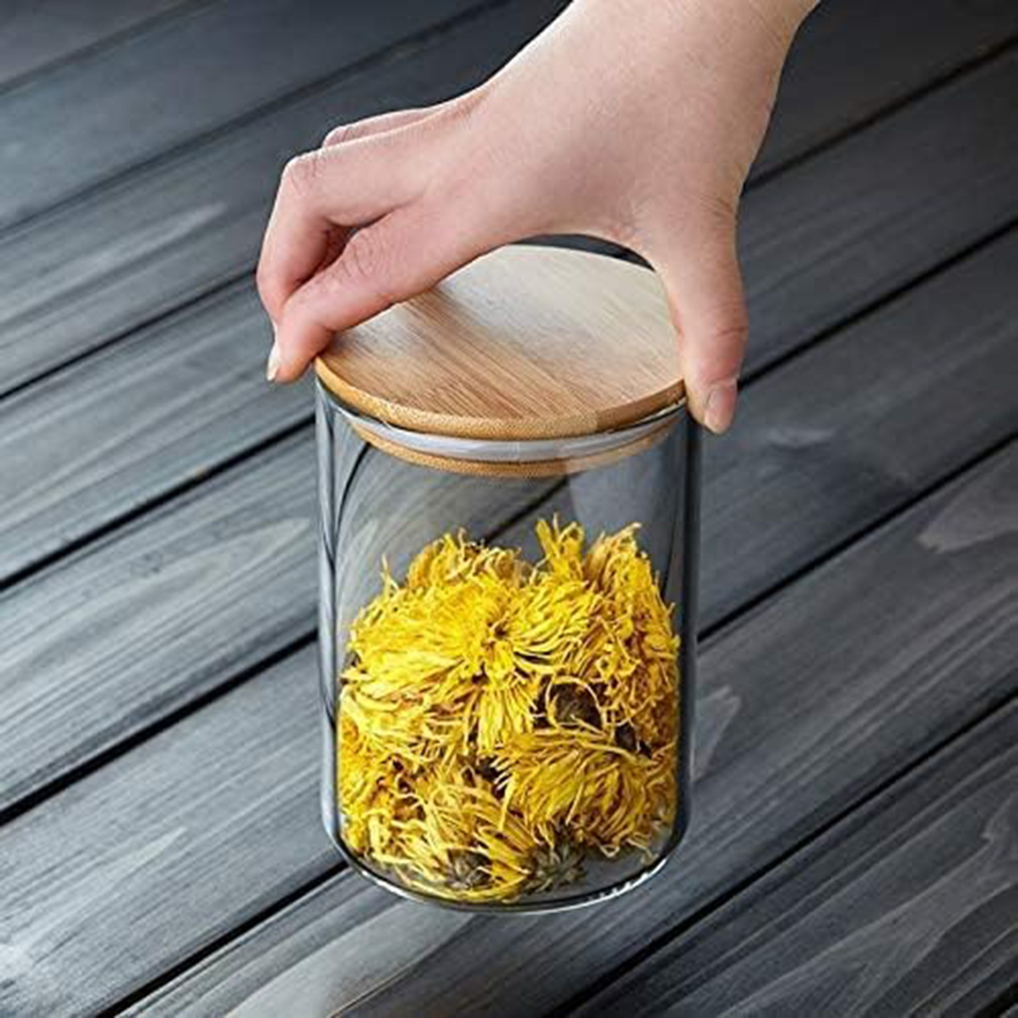 طقم جرات تخزين زجاج محكم الغلق من قطعتين بوروسيليكات من زين - 500 مل-hbxhomeware-hbxkitchen-image-6