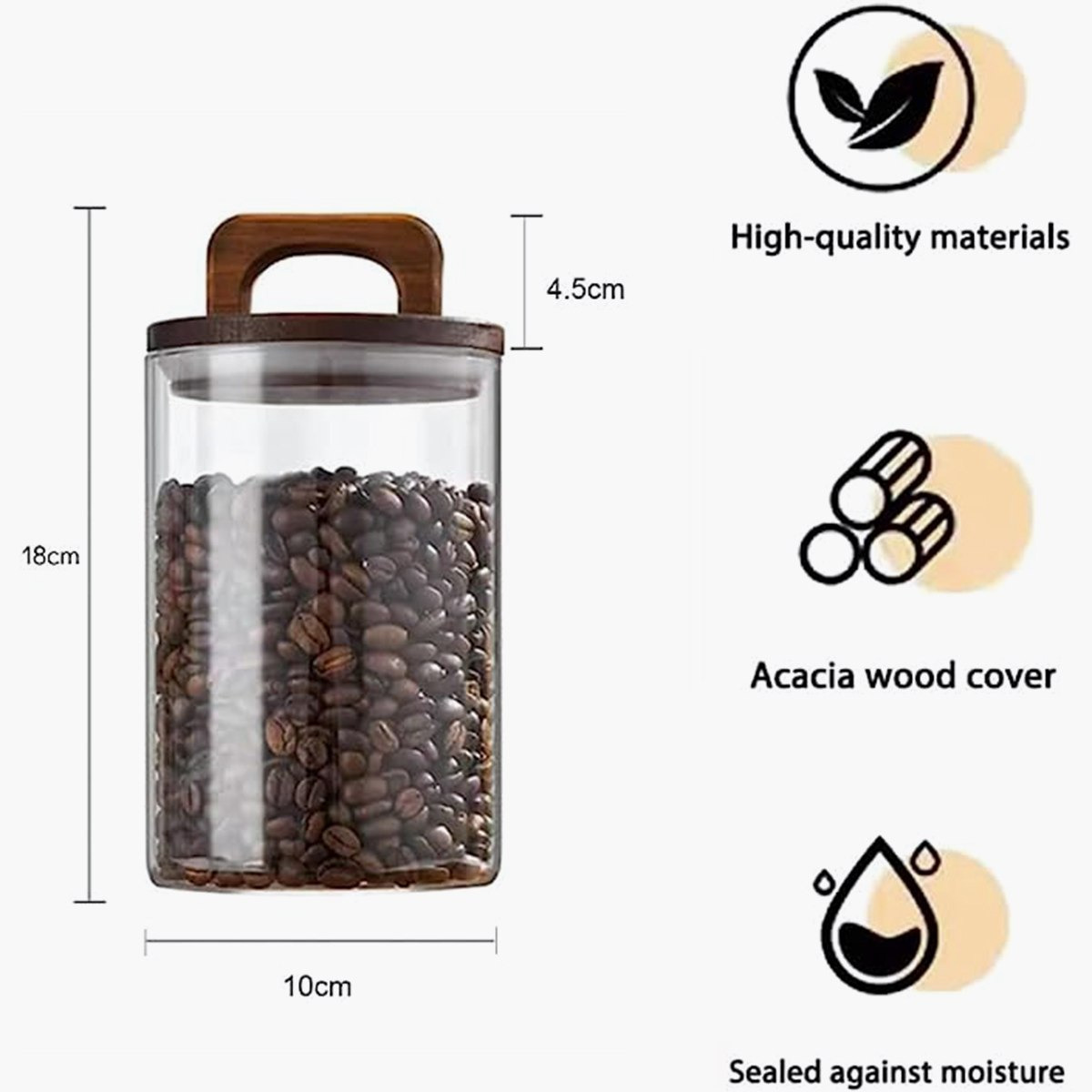 Zen Borosilicate Glass Storage Jar with Wooden Lid - 900 ml-hbxhomeware-diningandtabletop-coffeeandteasets-image-3
