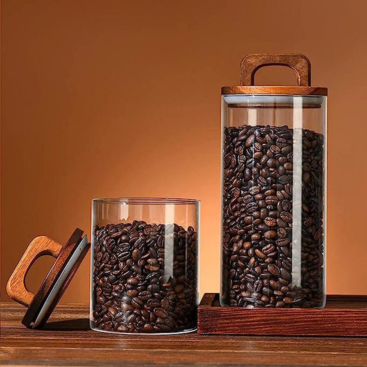 Zen Borosilicate Glass Storage Jar with Wooden Lid - 900 ml-hbxhomeware-diningandtabletop-coffeeandteasets-image-5