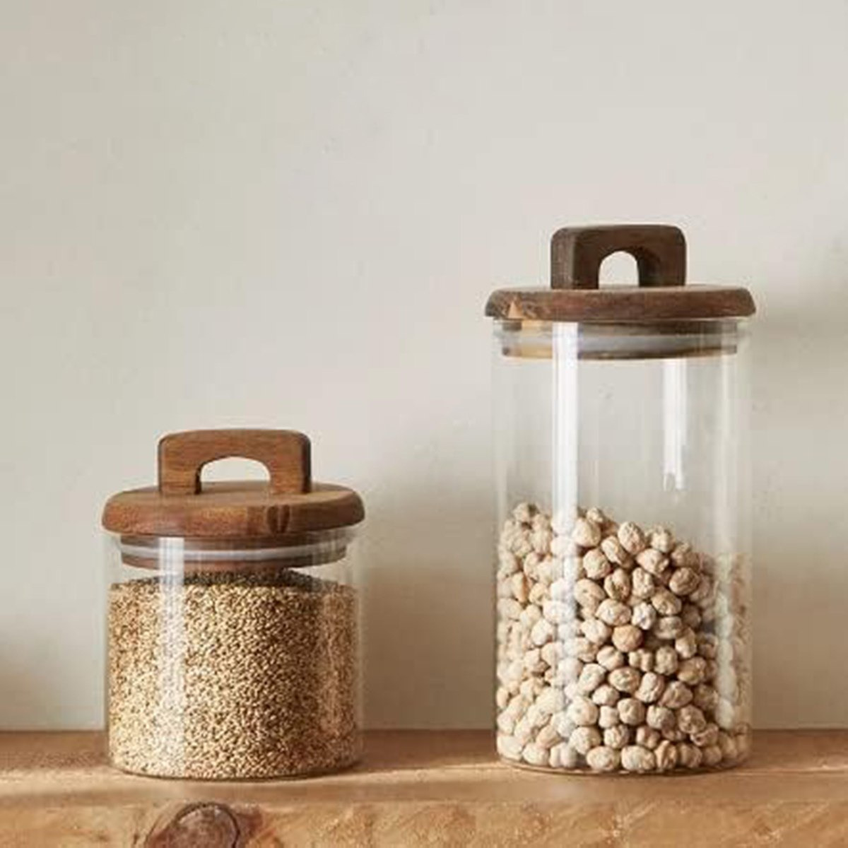 Zen Borosilicate Glass Storage Jar with Wooden Lid - 900 ml-hbxhomeware-diningandtabletop-coffeeandteasets-image-6