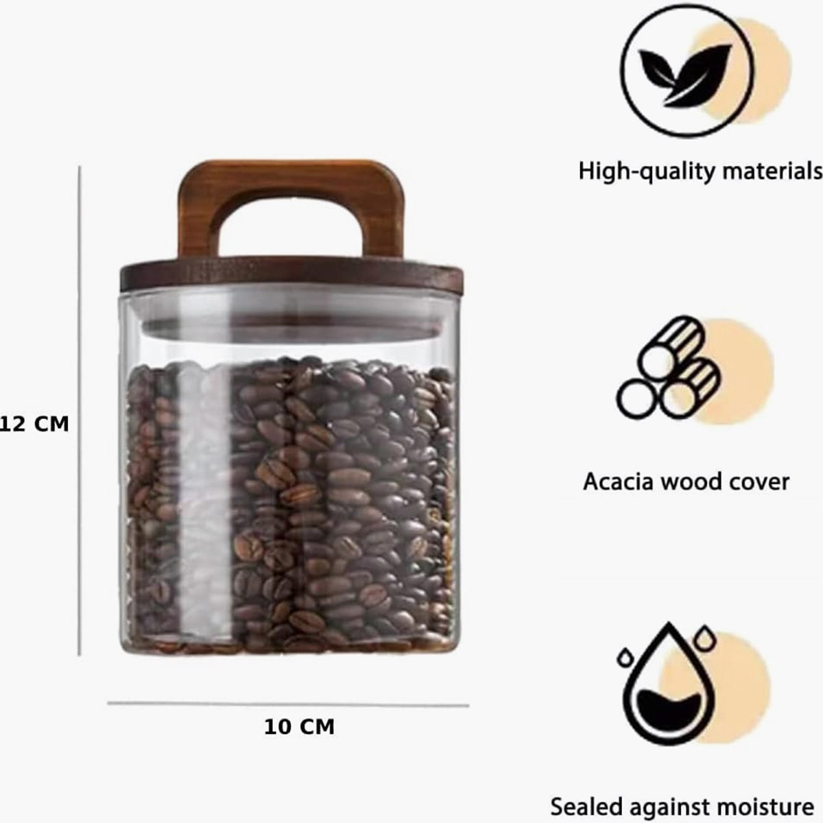 Zen Borosilicate Glass Storage Jar with Wooden Lid -  500 ml-hbxhomeware-hbxkitchen-image-3