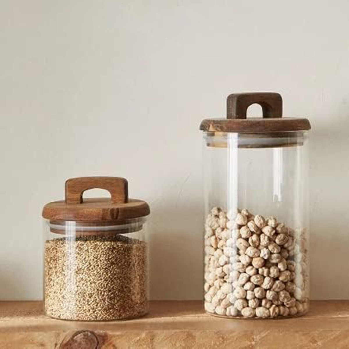 Zen Borosilicate Glass Storage Jar with Wooden Lid -  500 ml-hbxhomeware-hbxkitchen-image-5