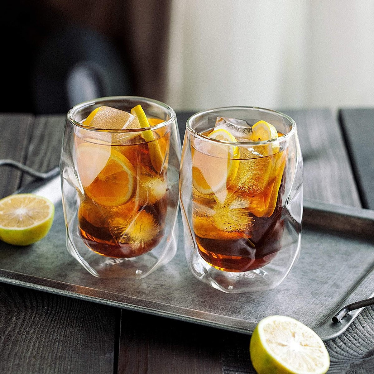 Zen 2-Piece Double Wall Diamond Shape Glass Set - 350 ml-hbxhomeware-hbxkitchen-image-1