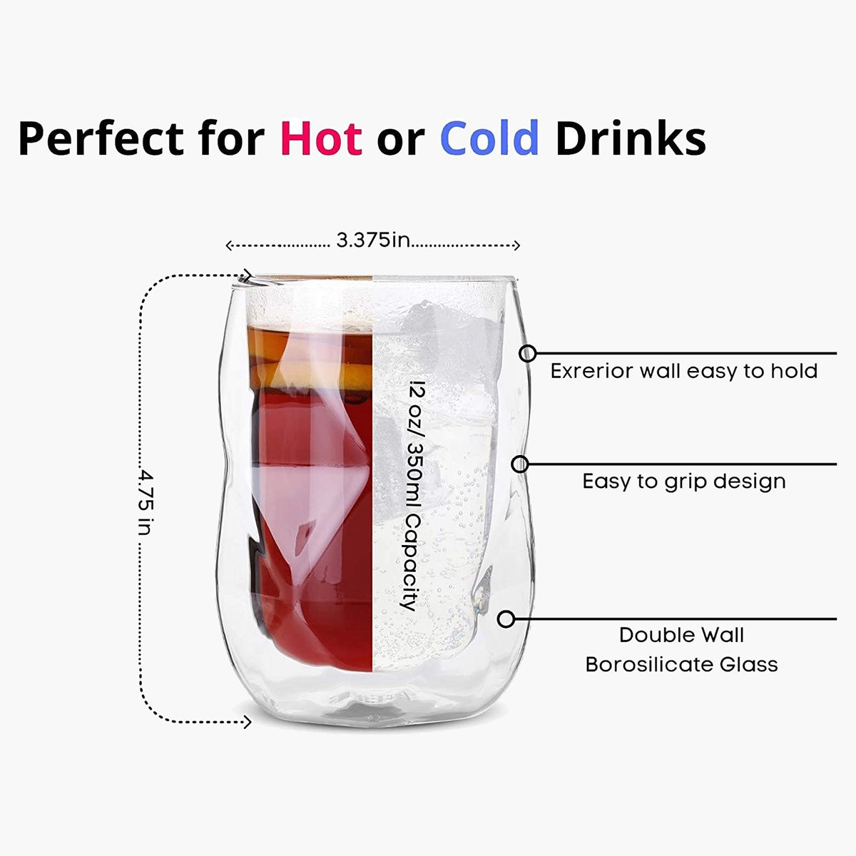 Zen 2-Piece Double Wall Diamond Shape Glass Set - 350 ml-hbxhomeware-hbxkitchen-image-4