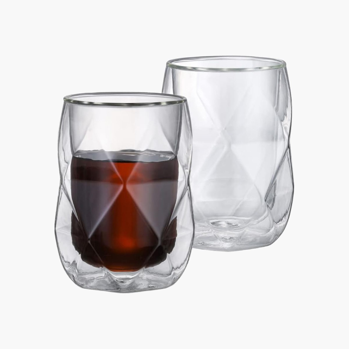 Zen 2-Piece Double Wall Diamond Shape Glass Set - 350 ml-hbxhomeware-hbxkitchen-image-5