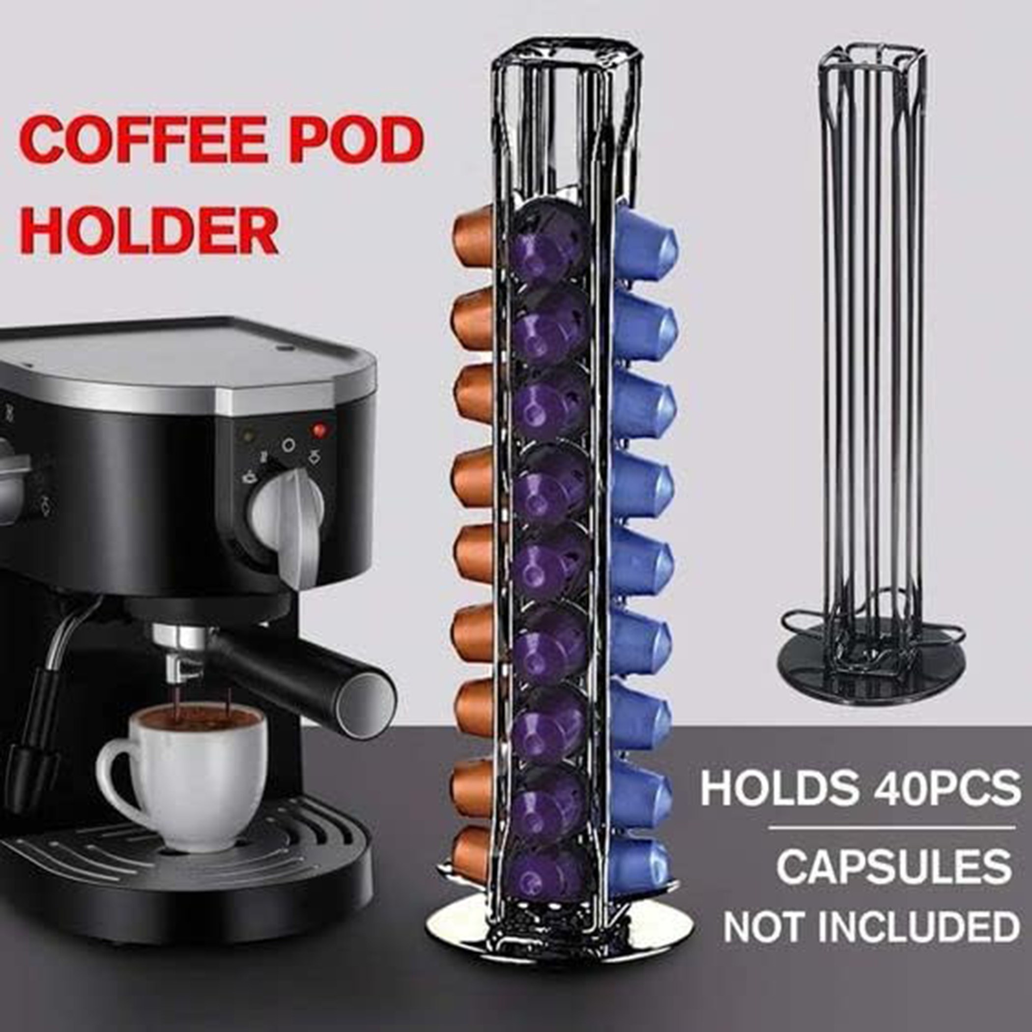 حامل كبسولات ستانلس ستيل مع برج حامل دوّار 360 درجة من زين-hbxkitchen-kitchenware-kitchenaccessories-image-4