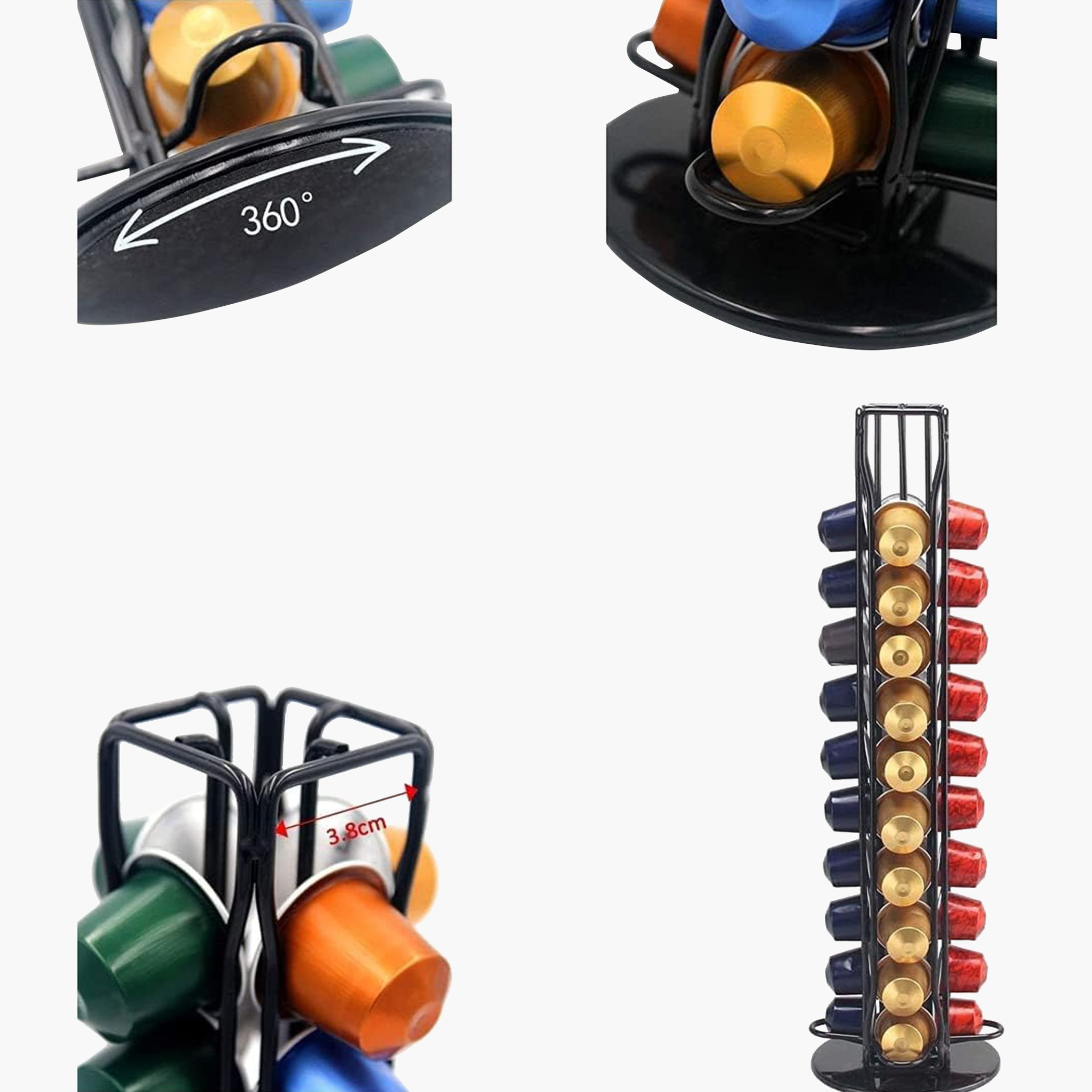 حامل كبسولات ستانلس ستيل مع برج حامل دوّار 360 درجة من زين-hbxkitchen-kitchenware-kitchenaccessories-image-5
