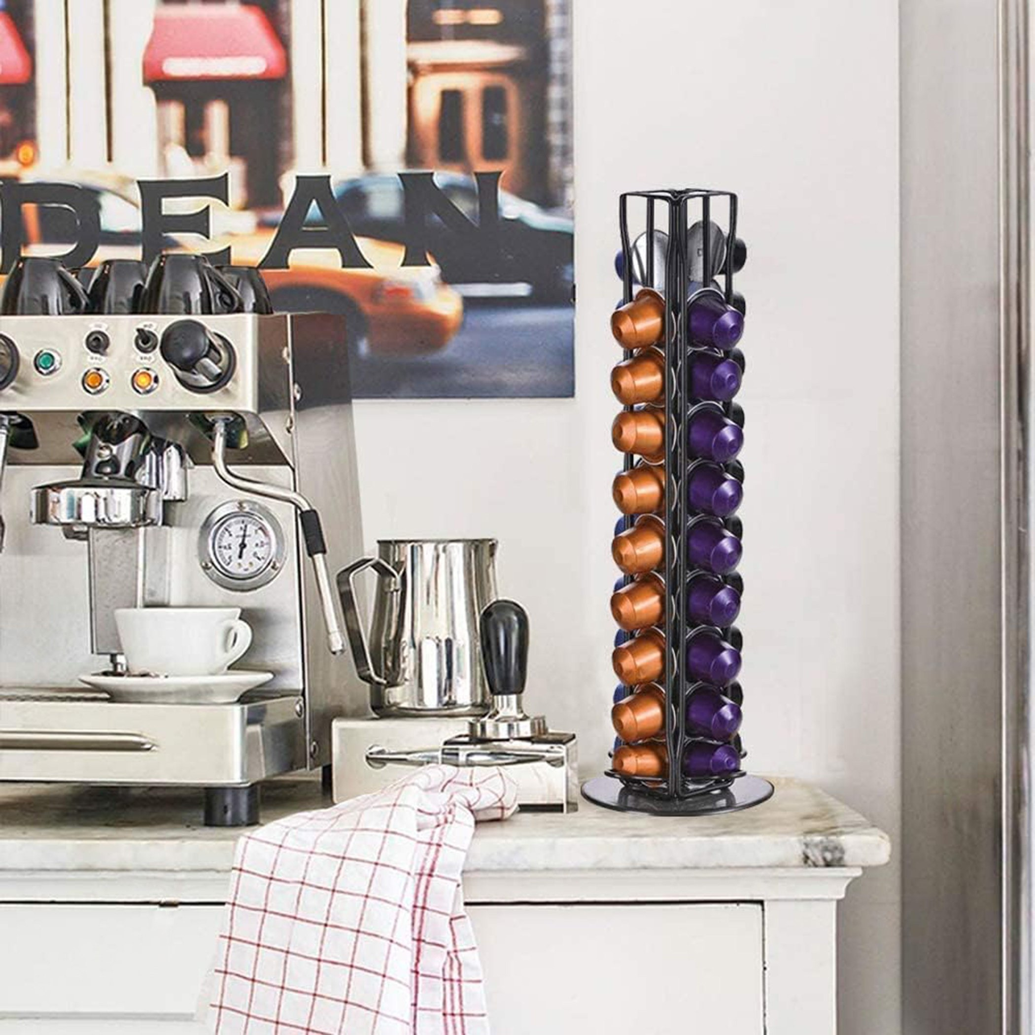 حامل كبسولات ستانلس ستيل مع برج حامل دوّار 360 درجة من زين-hbxkitchen-kitchenware-kitchenaccessories-image-7
