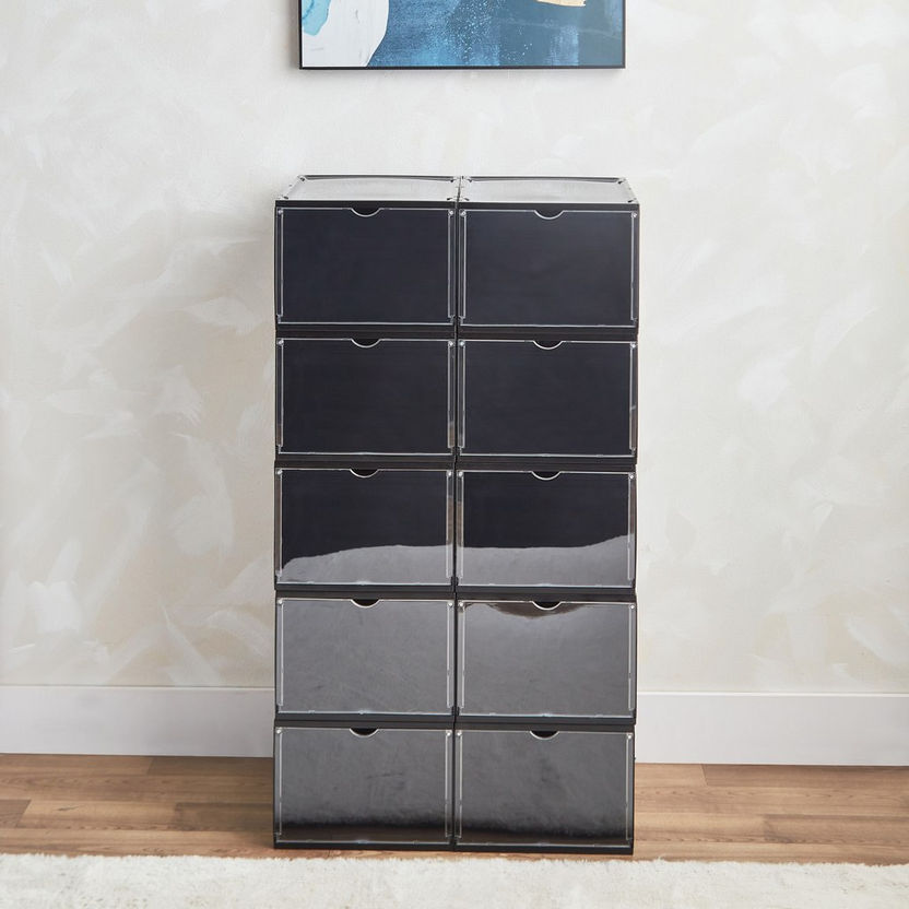 Zen Shoe Rack Buy Zen Stackable Shoe Box with Clear Door - 34x24x18 cm Online in UAE ...