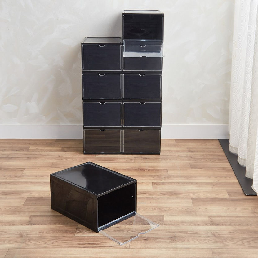 Zen Shoe Rack Buy Zen Stackable Shoe Box with Clear Door - 34x24x18 cm Online in UAE ...