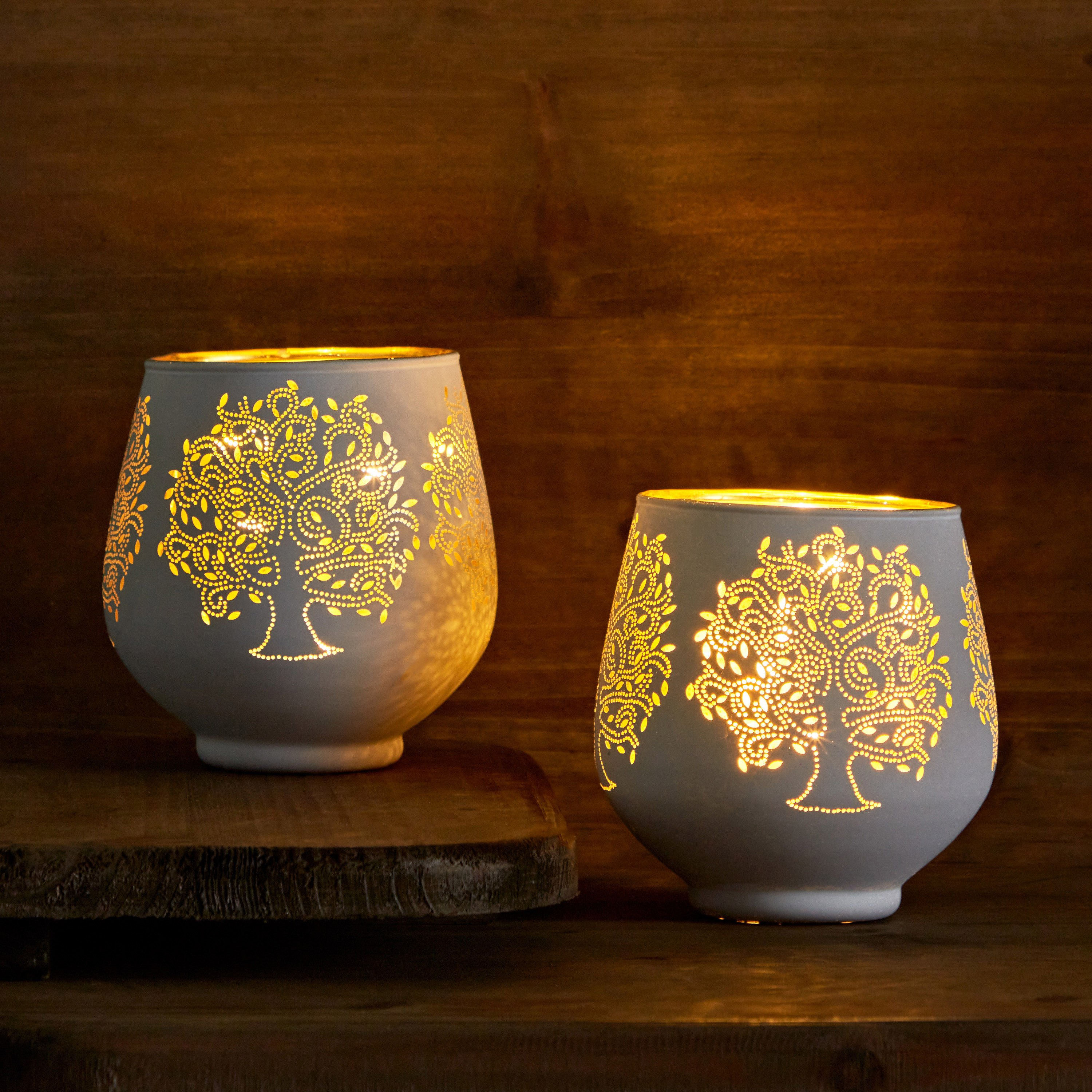 طقم حامل شموع صغيرة قطعتين بإضاءة إل إي دي من إيفرين - 9x9x9 سم-hbxlivingroom-decorandaccessories-candleholders-image-1