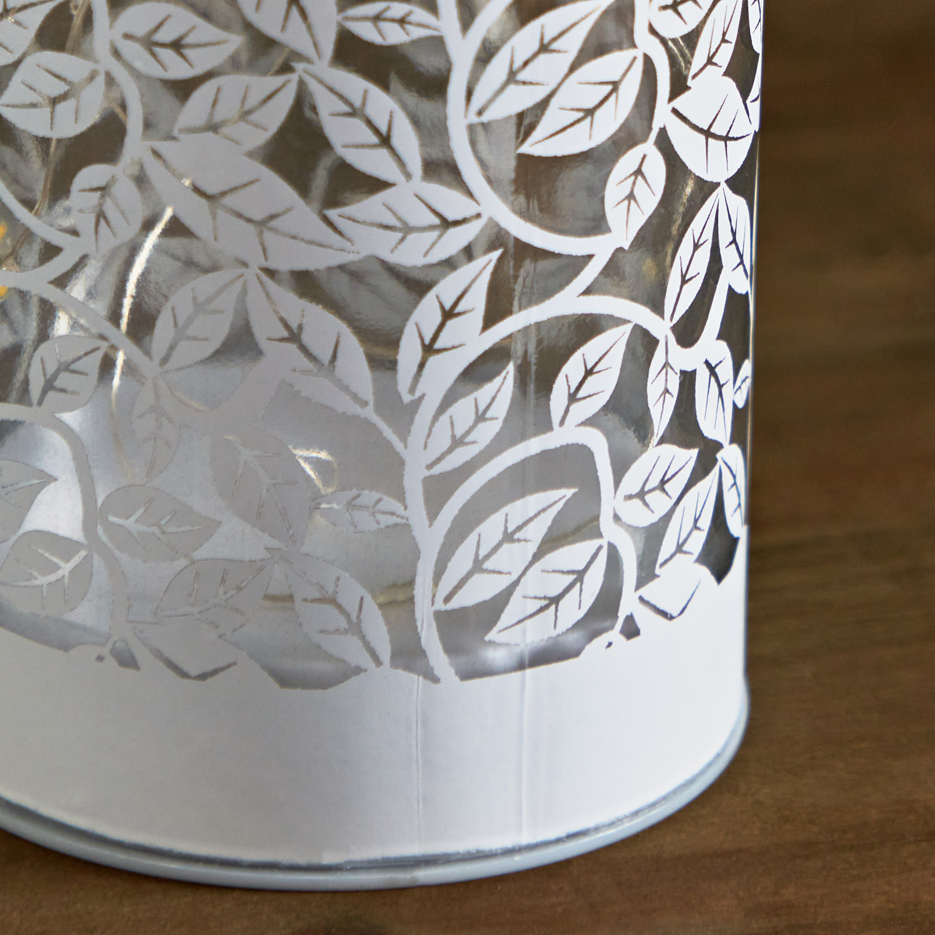 Evren Floral Cutwork Glass Lantern with LED Lights - 8x8x15 cm-hbxdecorandfurnishings-homeaccessories-lanterns-image-5