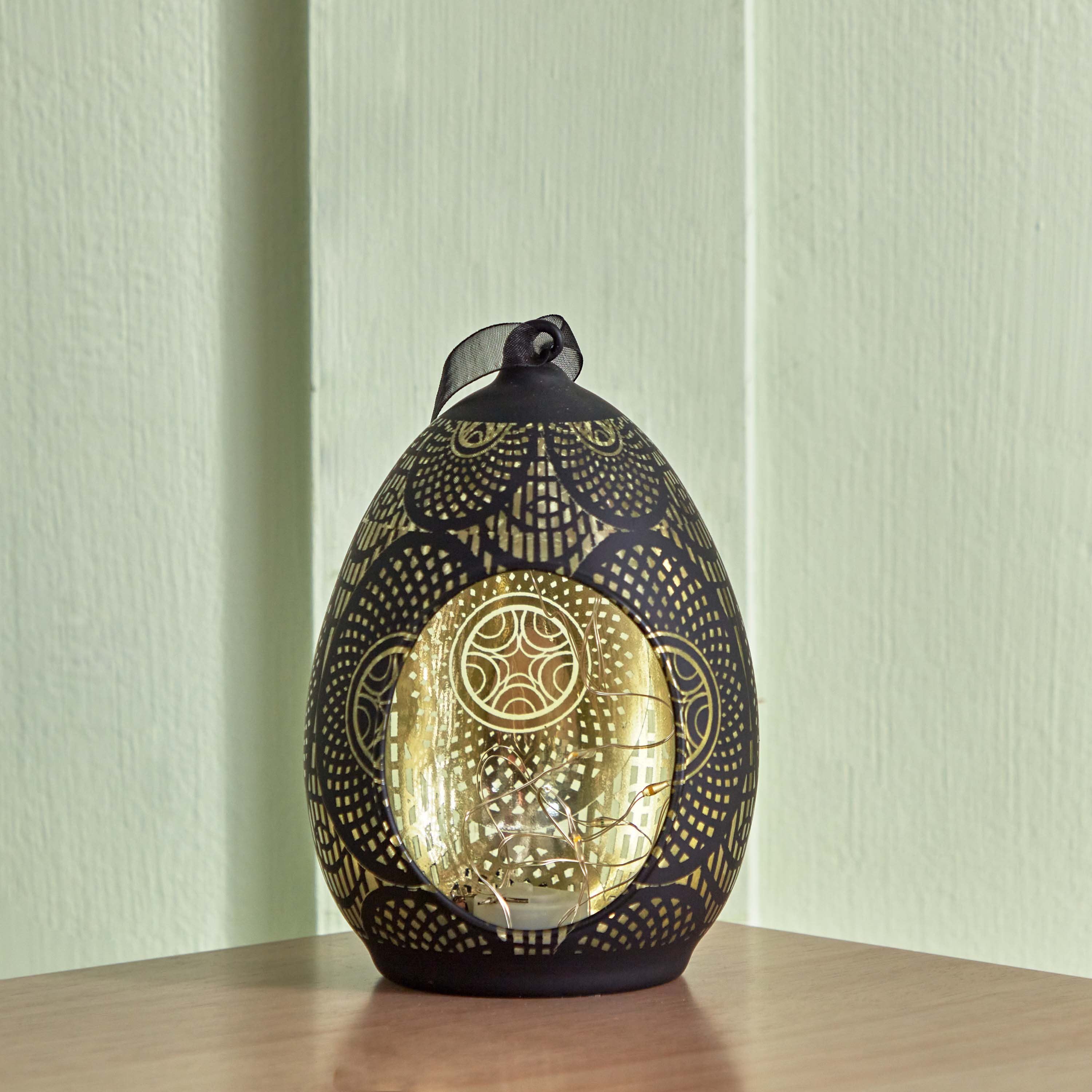 حامل شموع صغيرة زجاجي معلق من إيفرين مع أضواء إل إي دي - 9.5x9x13 سم-hbxlivingroom-decorandaccessories-candleholders-image-2