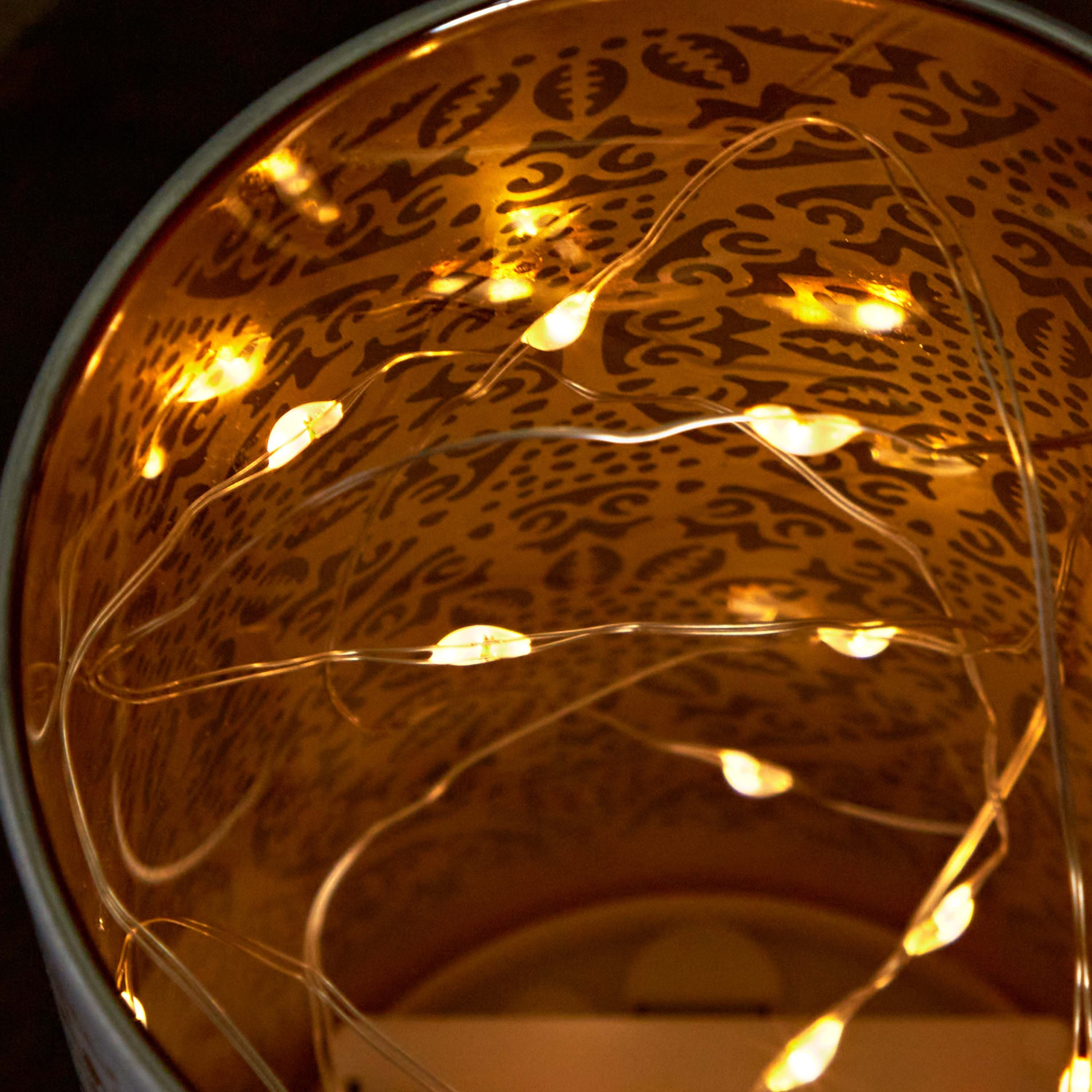 Evren Cutwork Glass Candleholder with LED Lights - 8x8x18 cm-hbxlivingroom-decorandaccessories-candleholders-image-4
