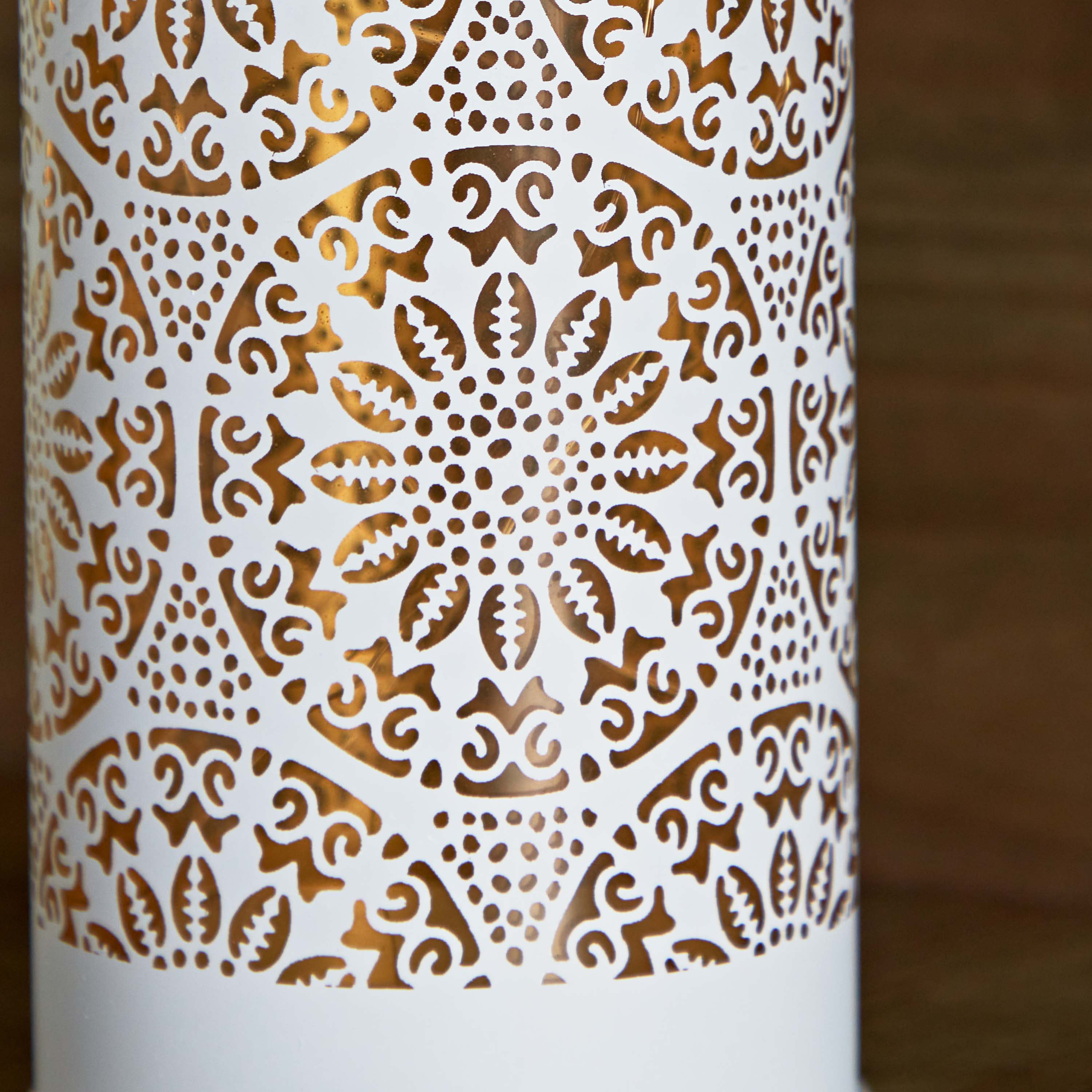 Evren Cutwork Glass Candleholder with LED Lights - 8x8x18 cm-hbxlivingroom-decorandaccessories-candleholders-image-5