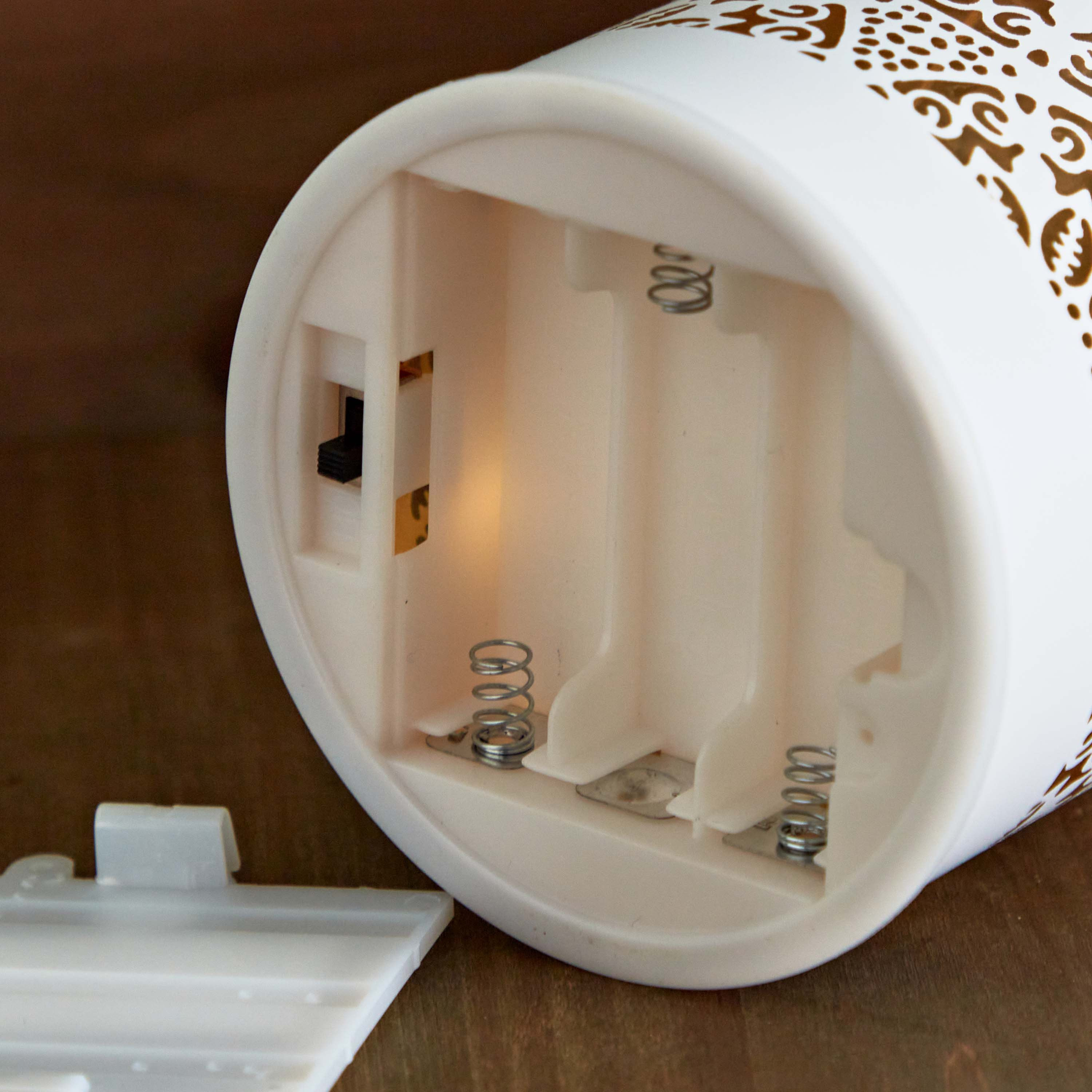 Evren Cutwork Glass Candleholder with LED Lights - 8x8x18 cm-hbxlivingroom-decorandaccessories-candleholders-image-6