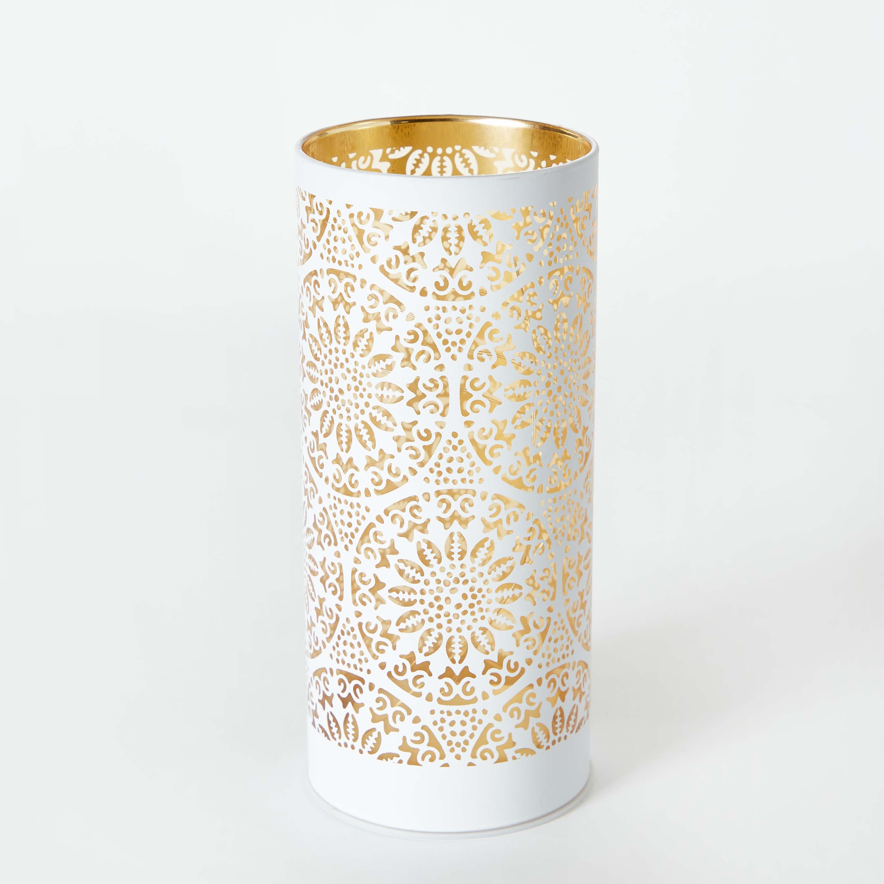 Evren Cutwork Glass Candleholder with LED Lights - 8x8x18 cm-hbxlivingroom-decorandaccessories-candleholders-image-8