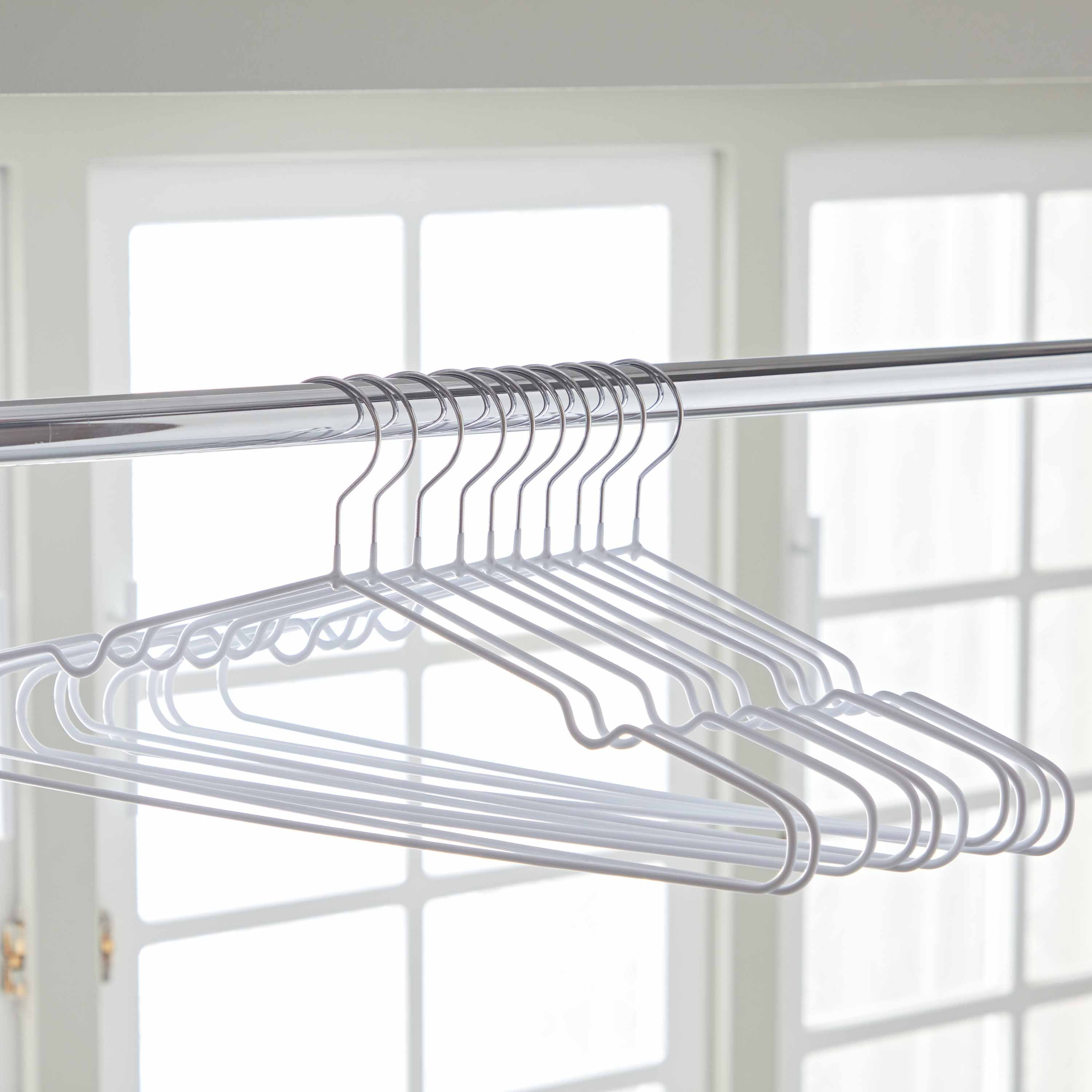 علّاقة معدنية مطلية - طقم من 10 قطع-hbxhomeware-bathandlaundry-clothesdryingracks-image-2