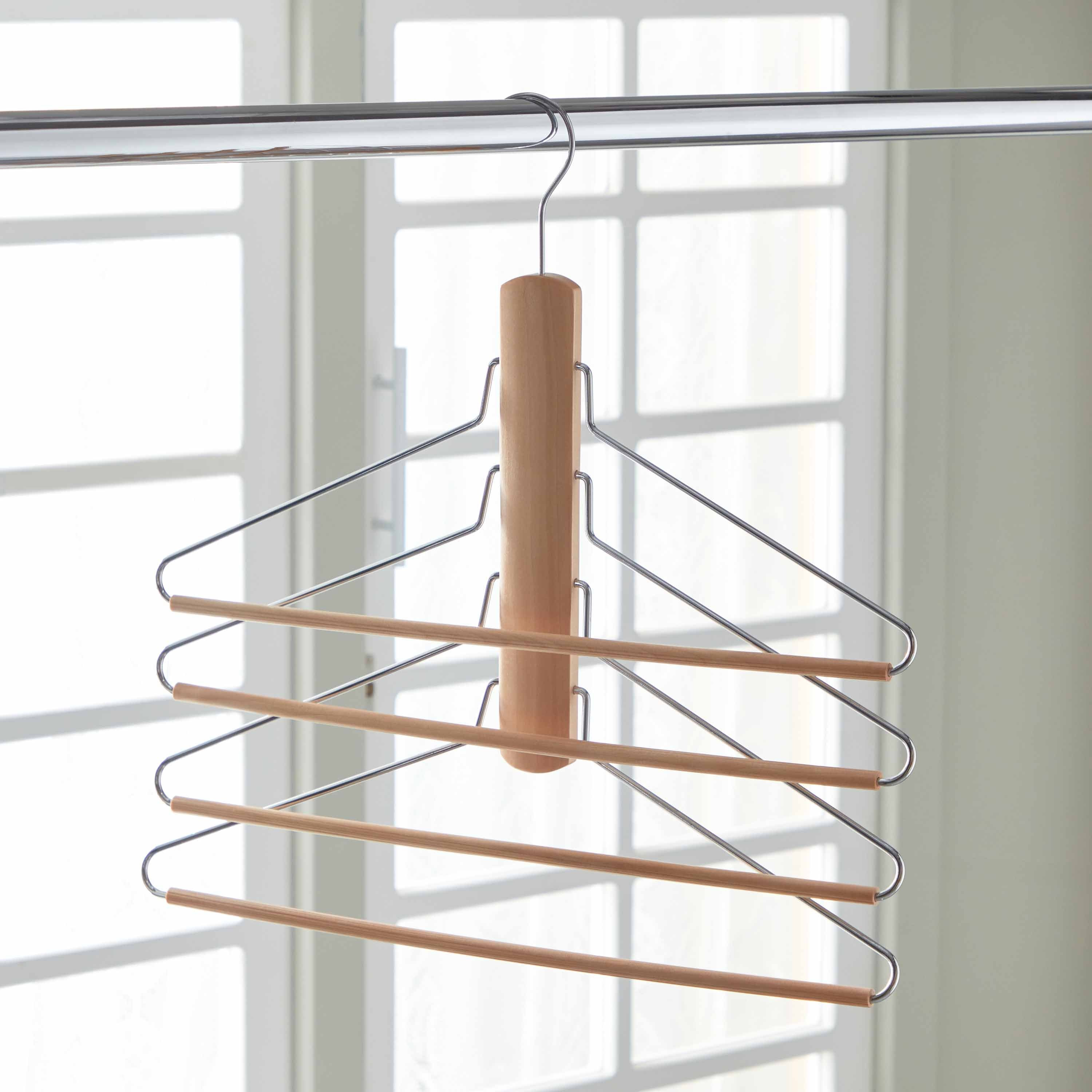 Forest 4-Layer Wooden Space Saving Trousers Hanger-hbxhomeware-bathandlaundry-clothesdryingracks-image-2