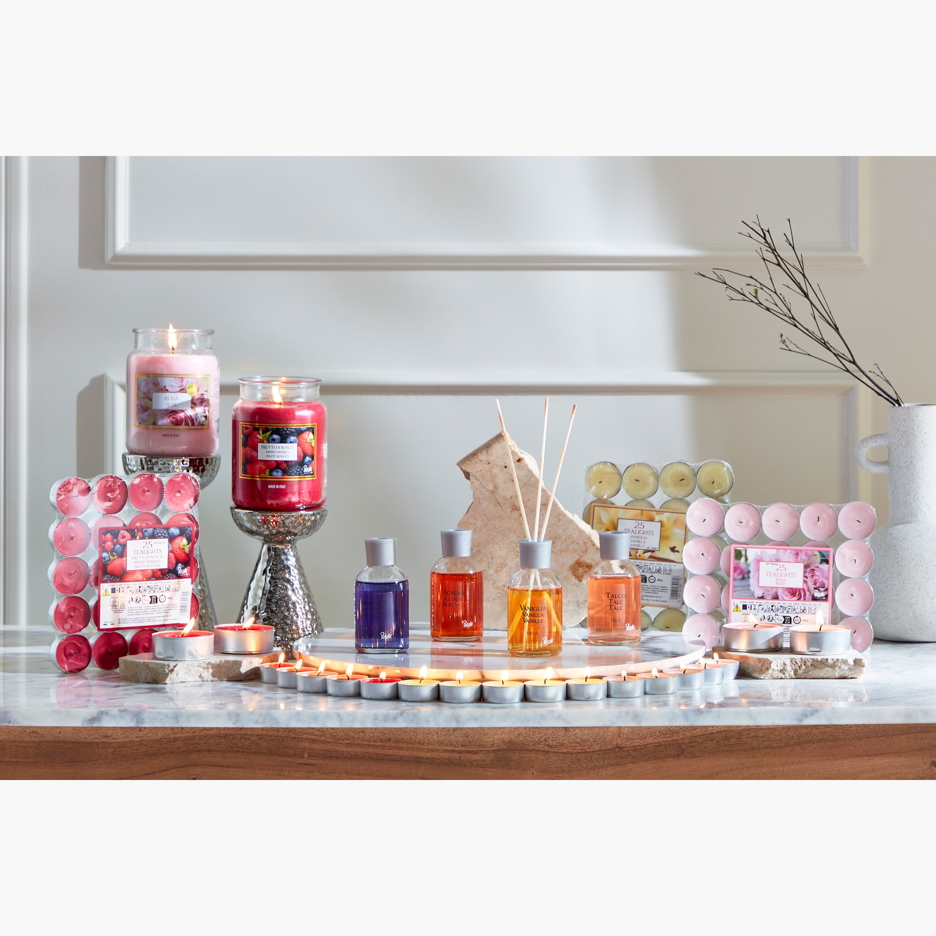 Vela 25-Piece Peteli Mixed Berries Tealight Candle Set - 19x19x2 cm-hbxlivingroom-decorandaccessories-candles-image-5