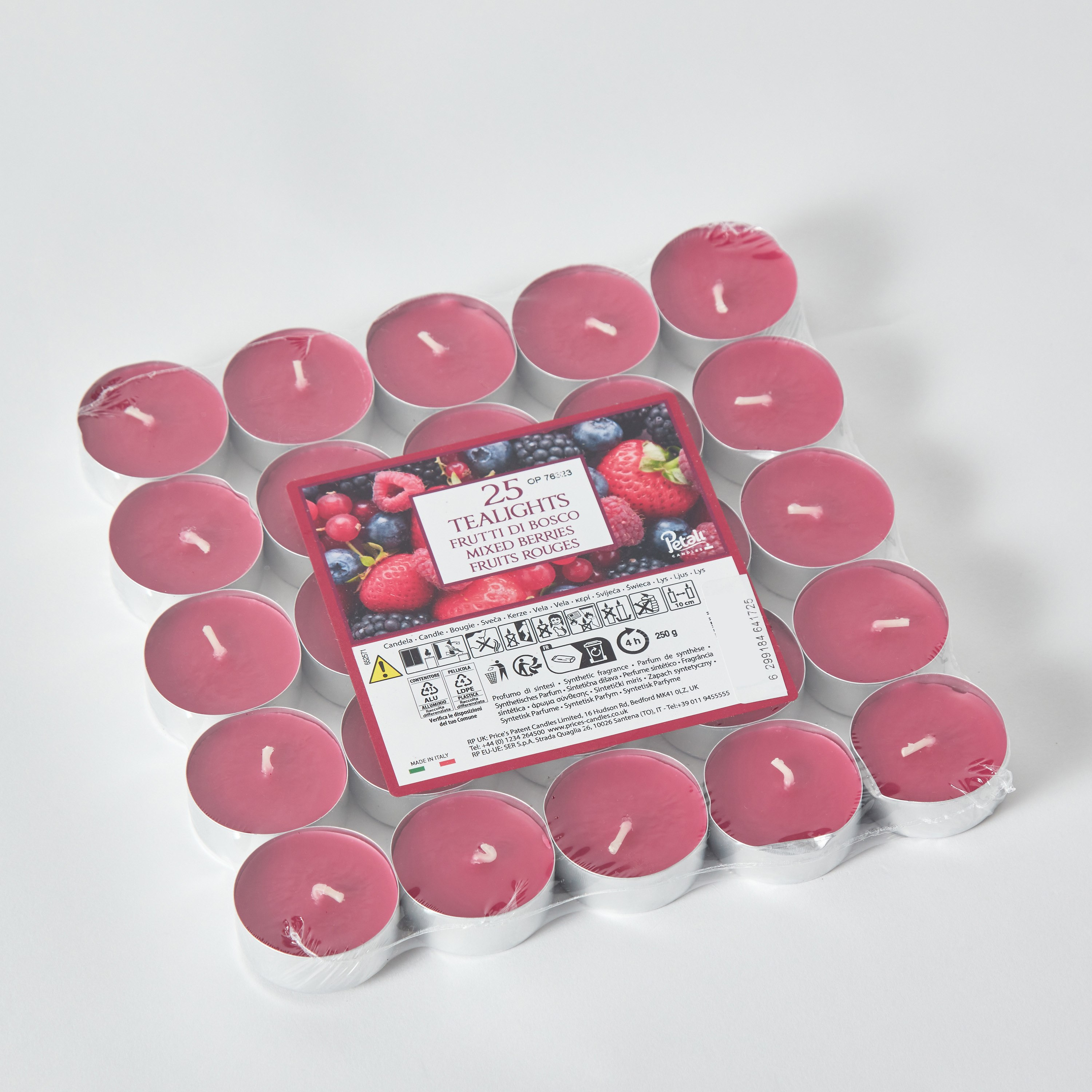 Vela 25-Piece Peteli Mixed Berries Tealight Candle Set - 19x19x2 cm-hbxlivingroom-decorandaccessories-candles-image-6
