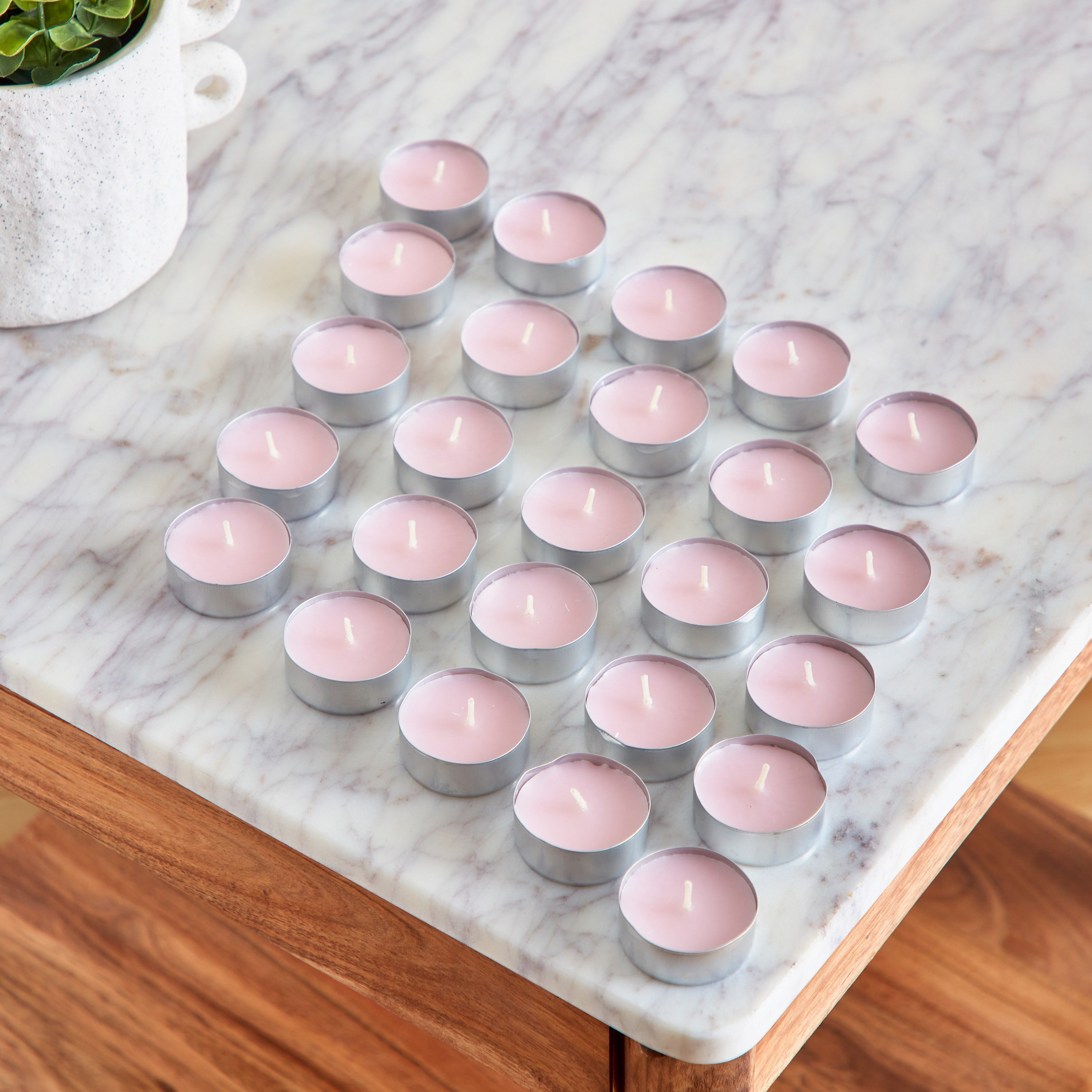 طقم شموع صغيرة 25 قطعة برائحة الورد من فيلا - 19x19x2 سم-hbxhomeware-homefragrance-fragrantcandles-image-1