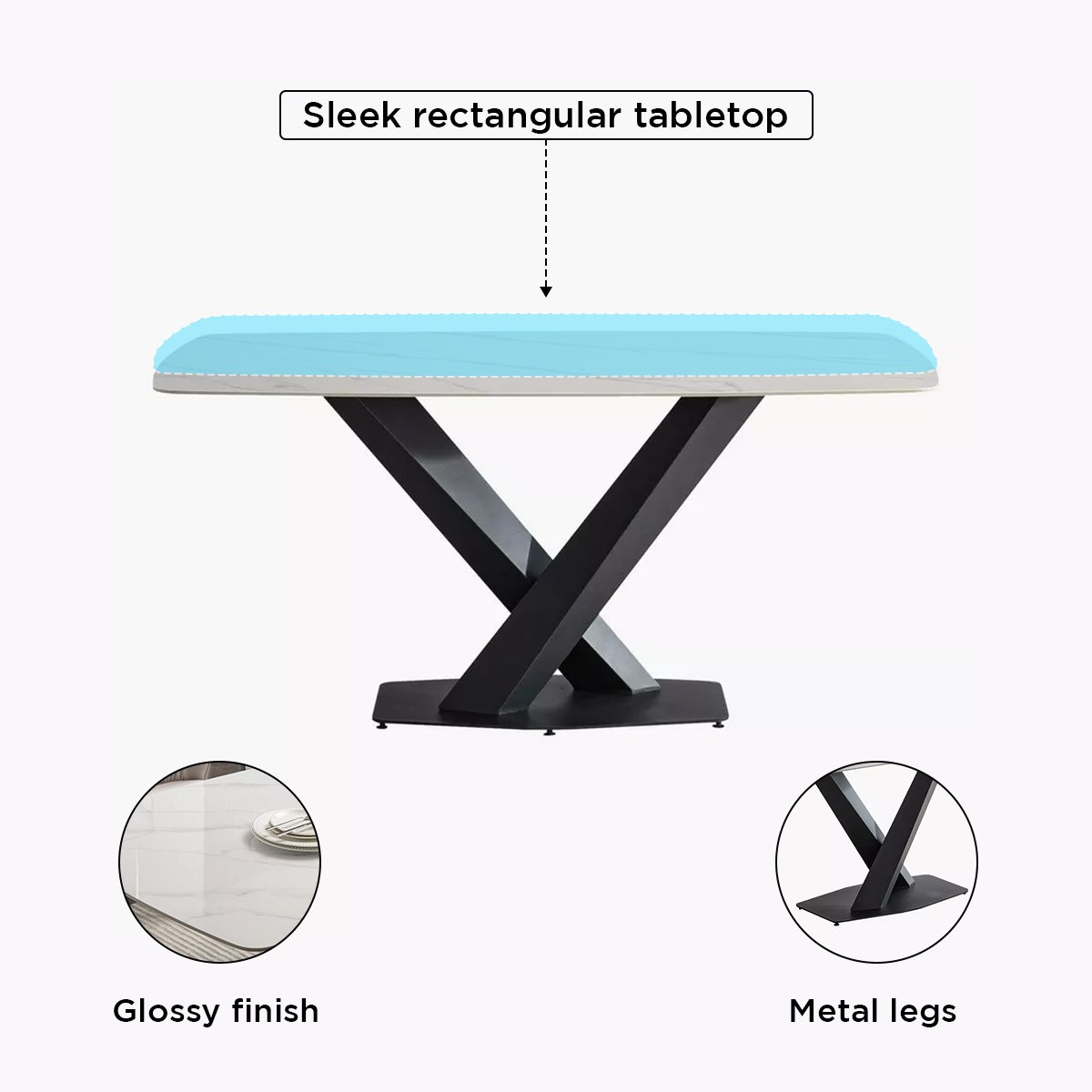 طقم سفرة من الحجر الملبد 6 مقاعد من بارون-hbxfurniture-diningtablesandsets-diningsets-sixseater-image-5
