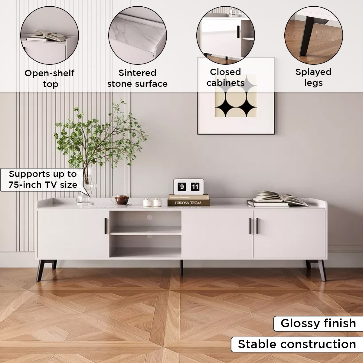 Marwell 2 Metre TV Unit with Sintered Stone Top for TVs up to 80 inches-hbxlivingroom-mediaunitsandstorage-tvunits-image-5
