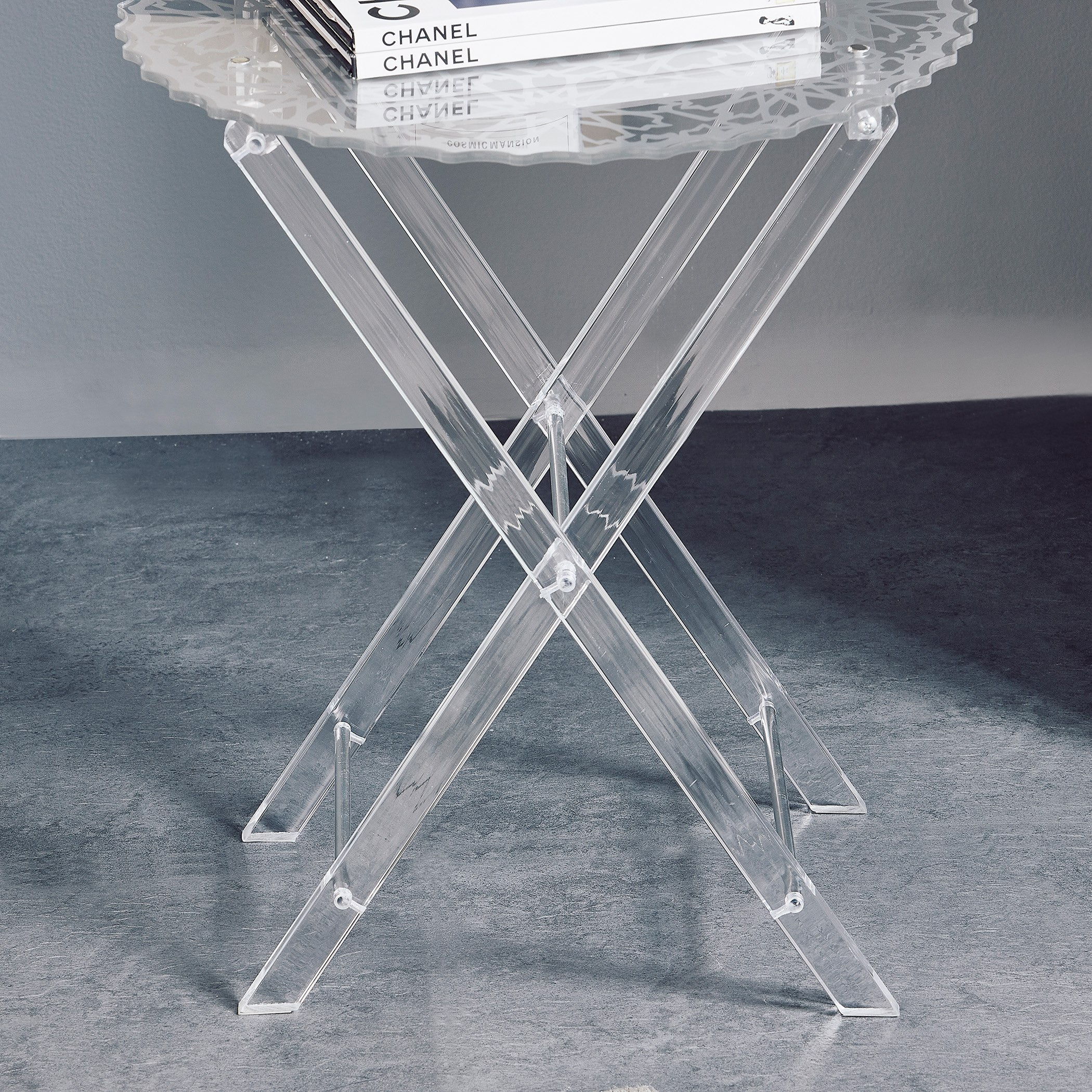 Buy Oslo Acrylic Foldable Tray Table Set of 4 Online in UAE