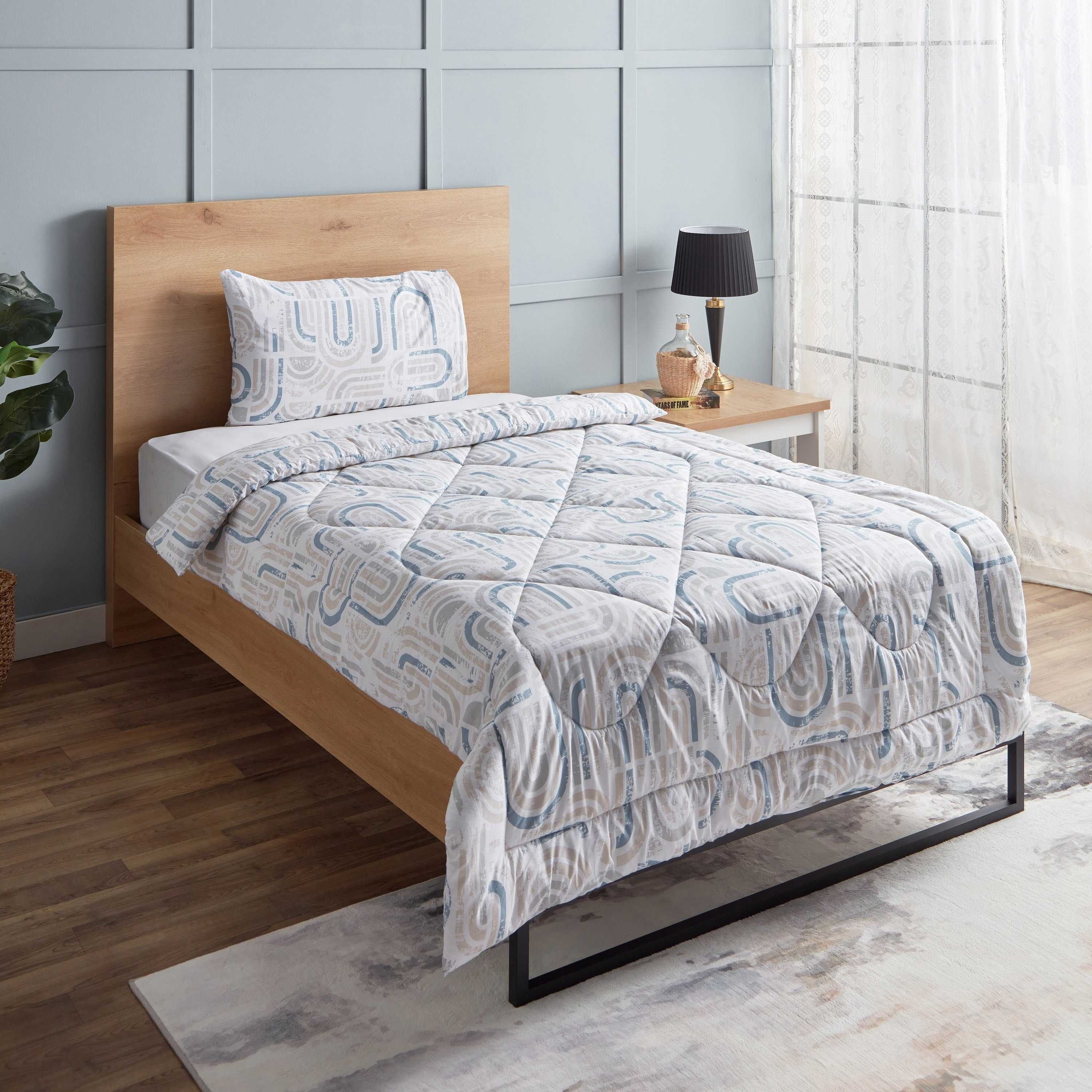 Lisbon Banha 2-Piece Cotton Twin Comforter Set - 150x220 cm-hbxhomeware-hbxdecorandfurnishings-image-1