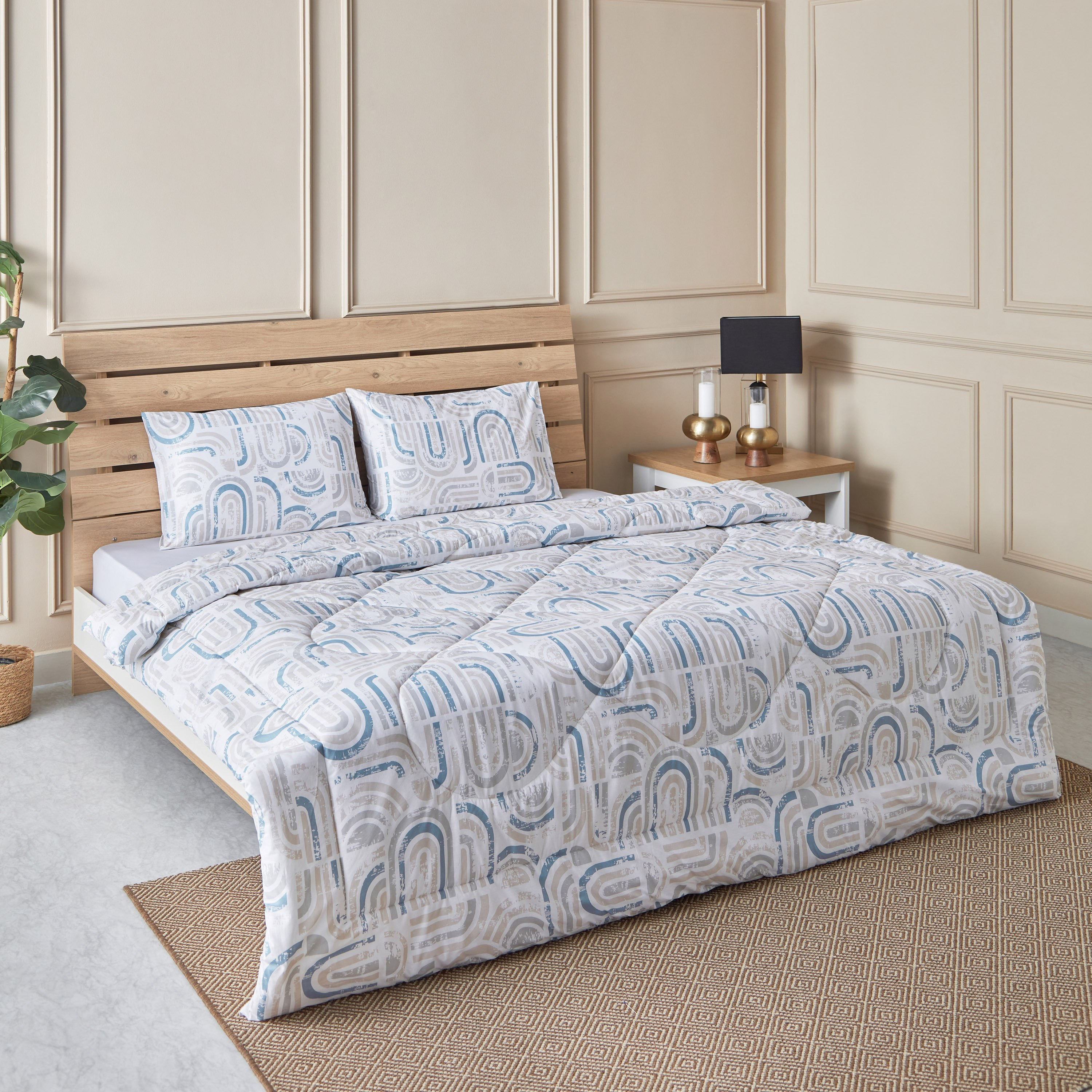 طقم لحاف كينج قطن 3 قطع بنها من ليسبون - 220x240 سم-hbxhomeware-hbxdecorandfurnishings-image-1