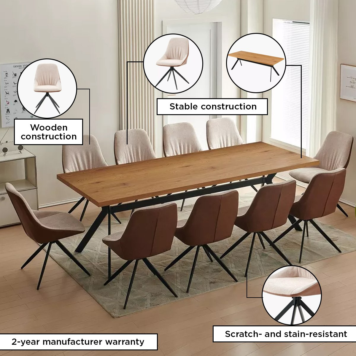 Hamilton 10-Seater Dining Set-hbxfurniture-diningroom-diningsets-tenseater-image-4