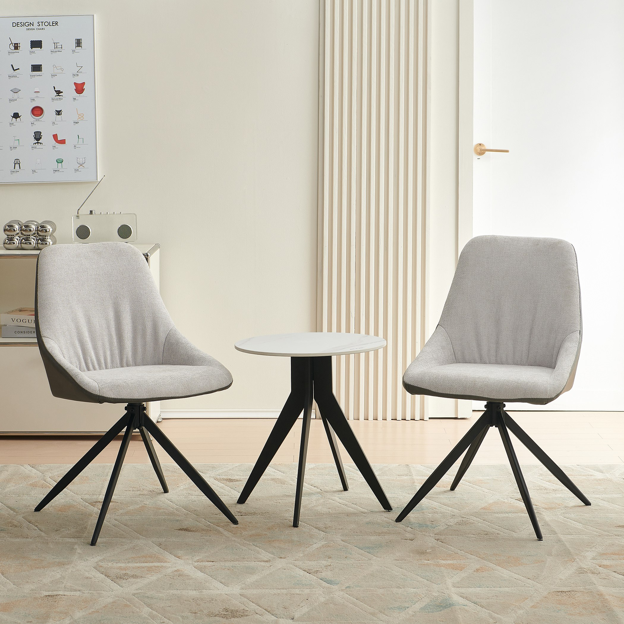 Hamilton 3-Piece Sintered Stone Top Tea Table and Chair Set-hbxfurniture-diningtablesandsets-diningsets-twoseater-image-1