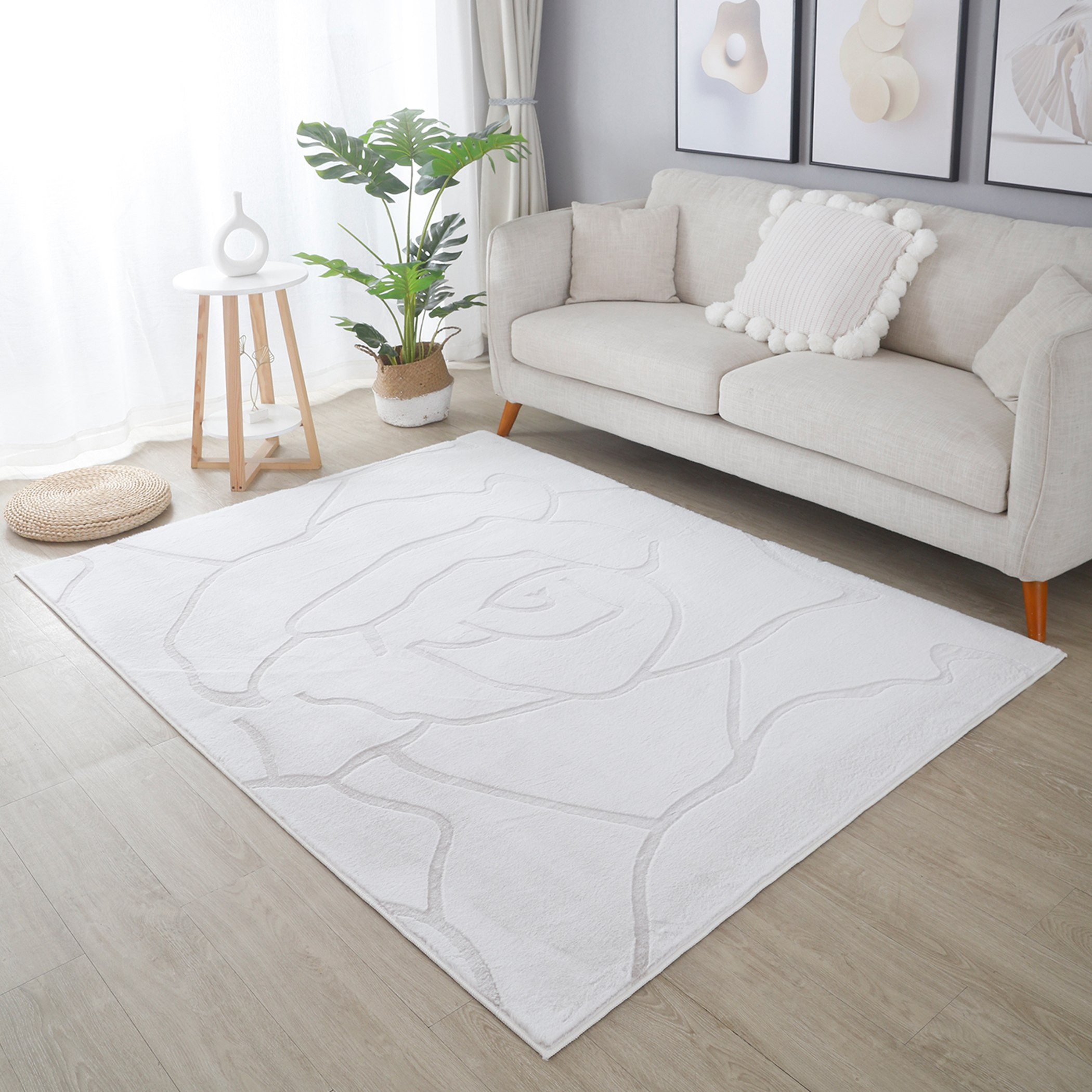 سجادة فرو أرنب صناعي من نياس - 150x200 سم-hbxdecorandfurnishings-floorcoverings-rugs-image-1
