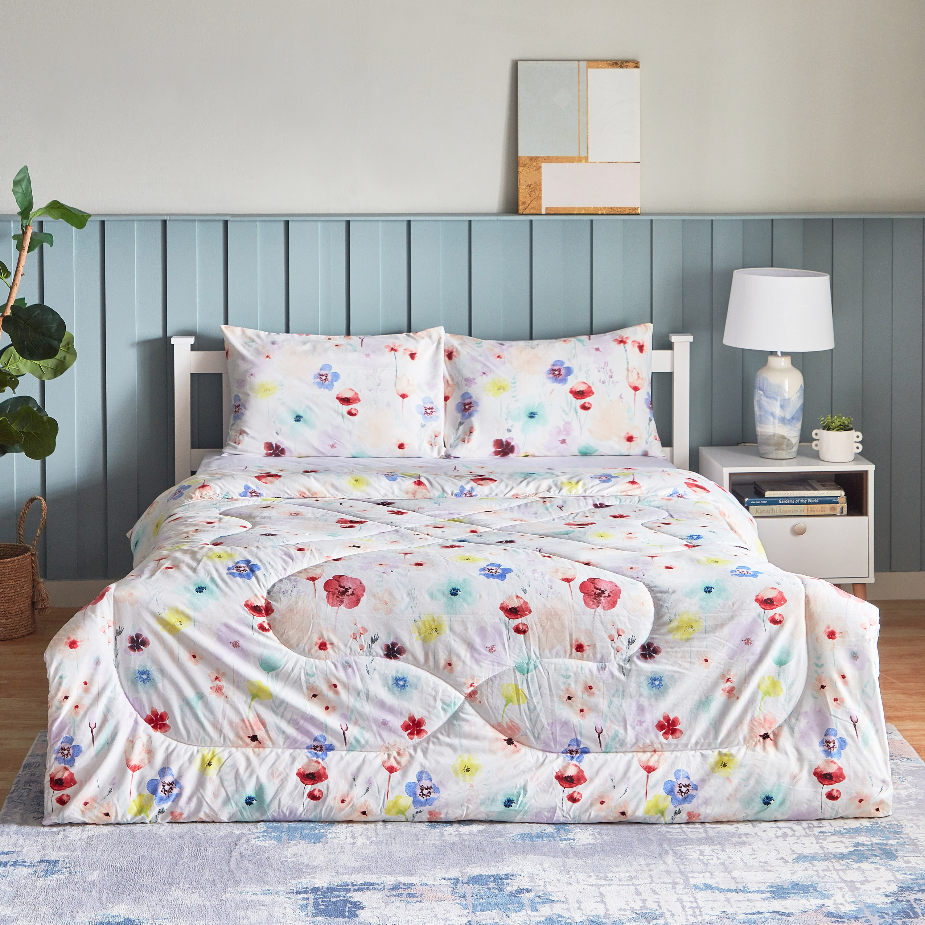 طقم لحاف كينج من الألياف الدقيقة 3 قطع من فلورا - 200x240 سم-hbxhomeware-hbxdecorandfurnishings-image-2