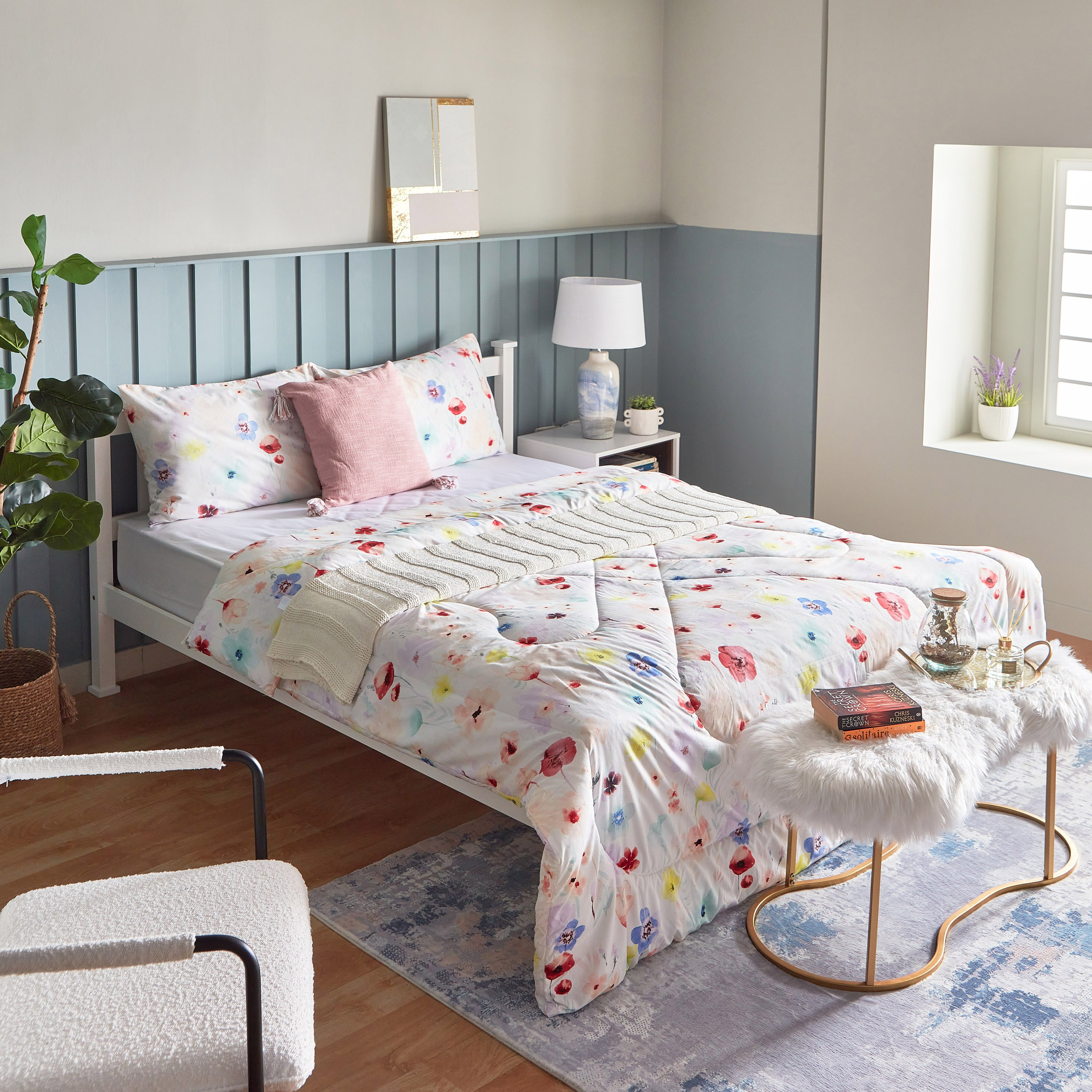 طقم لحاف كينج من الألياف الدقيقة 3 قطع من فلورا - 200x240 سم-hbxhomeware-hbxdecorandfurnishings-image-7